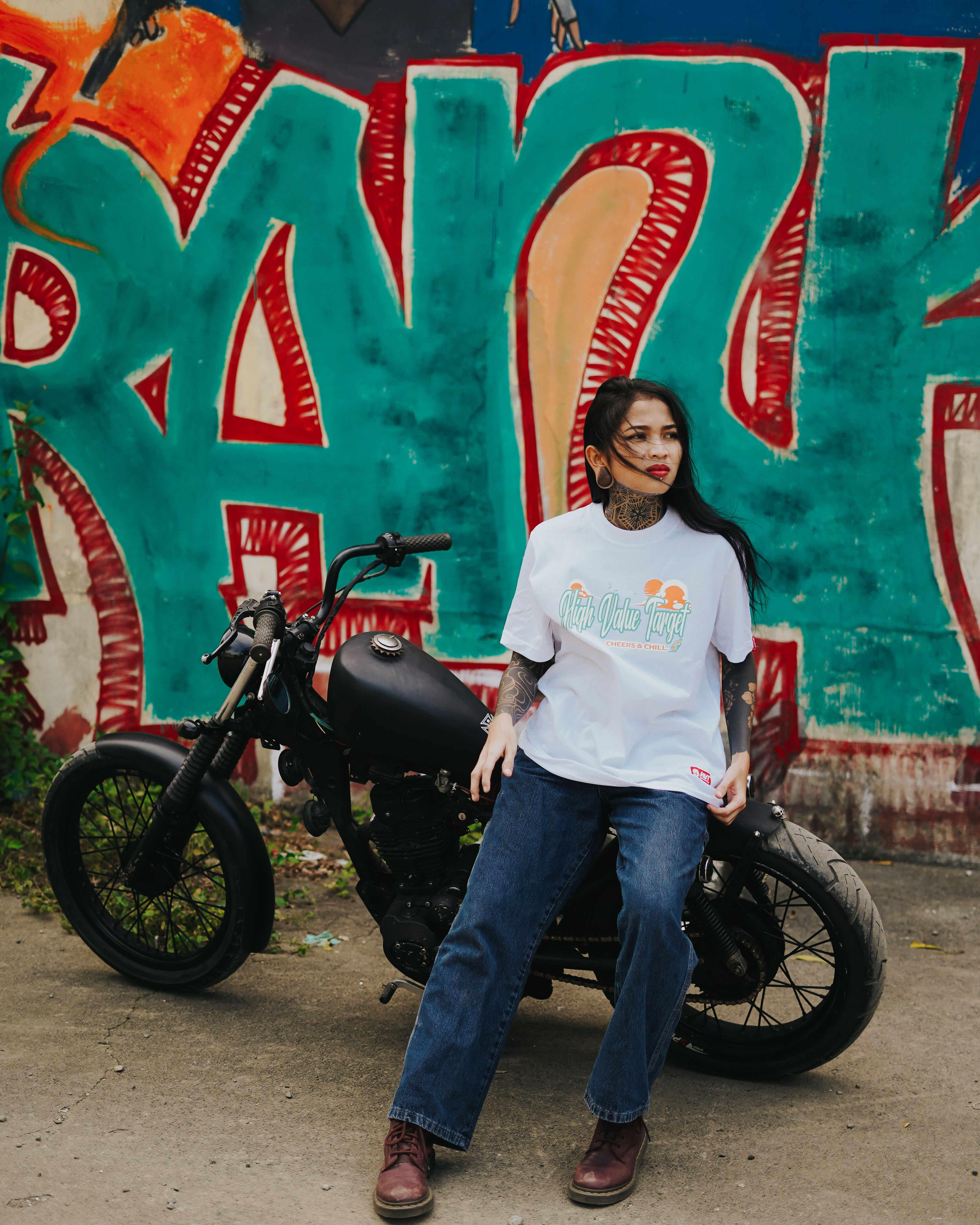 HIGH VALUE TARGET "CHEERS AND CHILL" (WHITE) CVC Cotton T-Shirt - SMALL to 2XL sizes