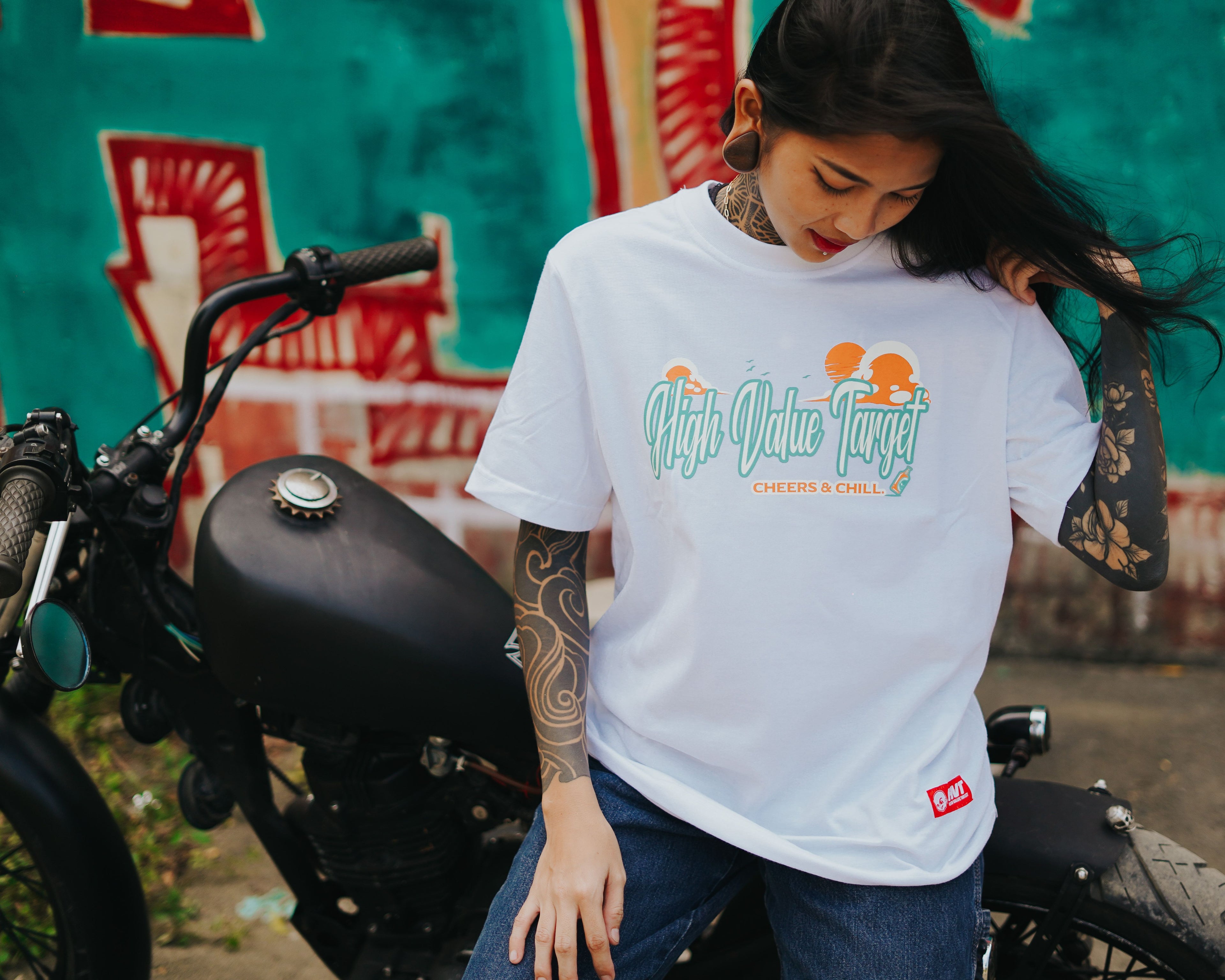 HIGH VALUE TARGET "CHEERS AND CHILL" (WHITE) CVC Cotton T-Shirt - SMALL to 2XL sizes