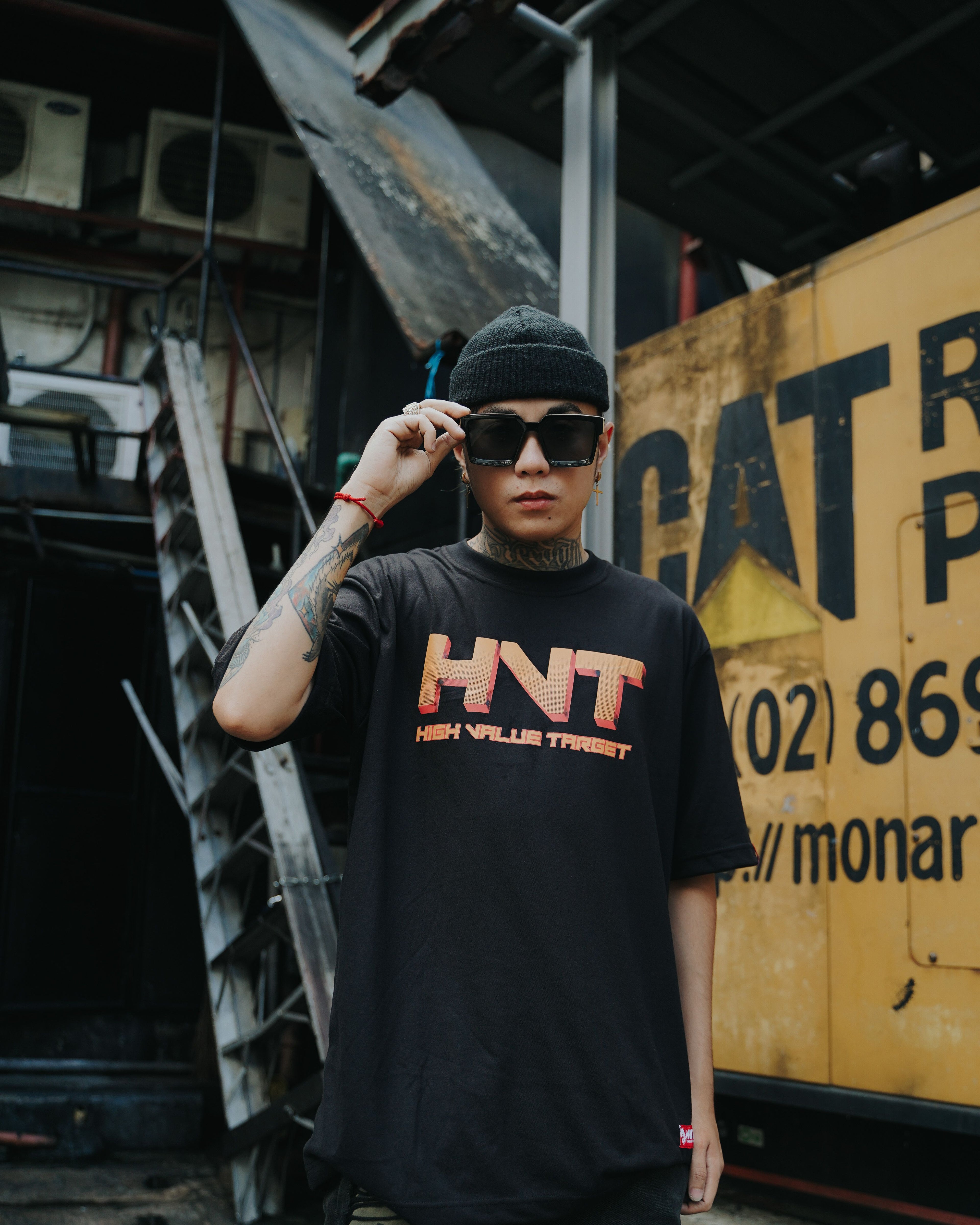 HIGH VALUE TARGET "CHEERS FOR VICTORY " GHOST FIGHTER (BLACK) CVC PURE Cotton T-Shirt - UNISEX