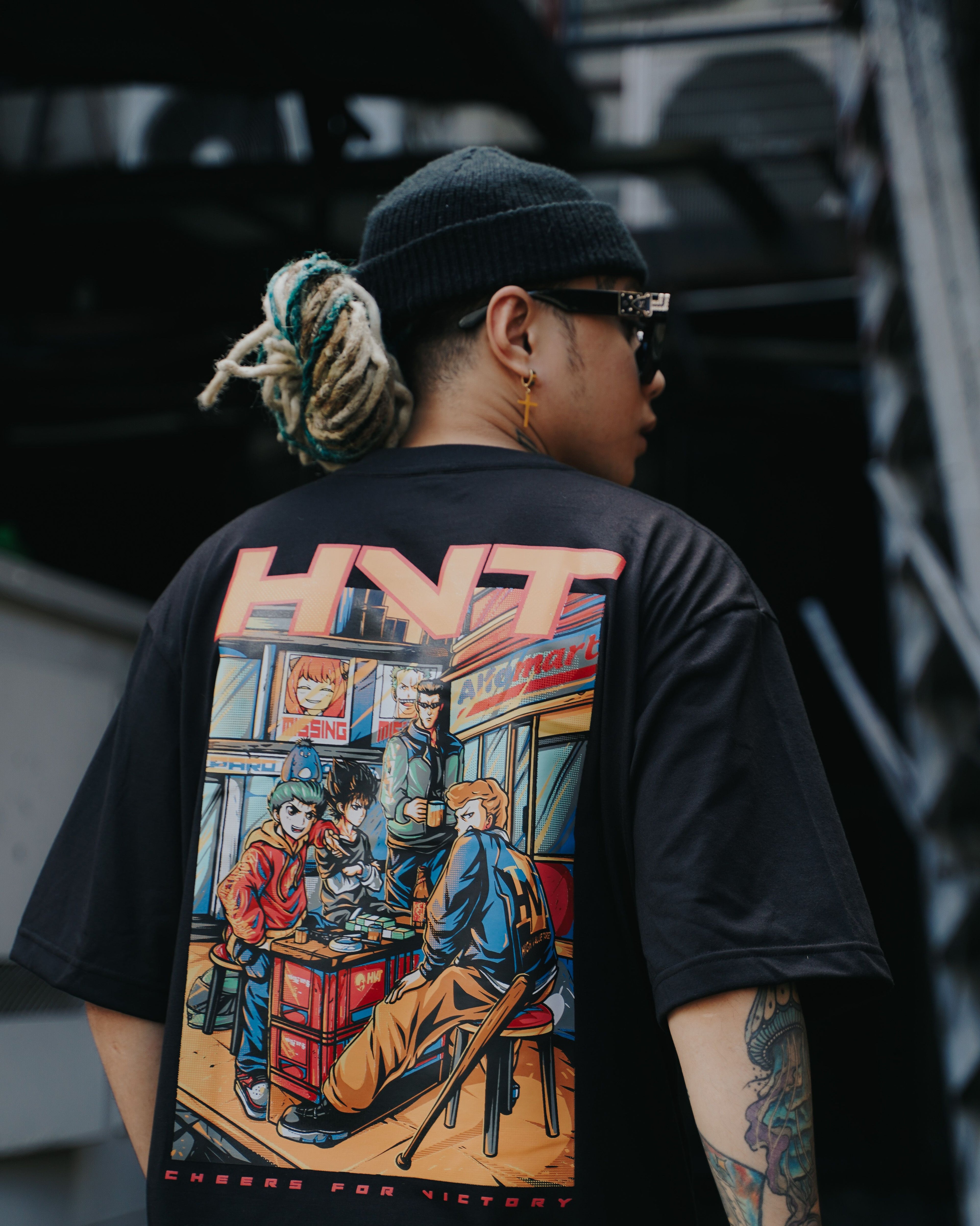 HIGH VALUE TARGET "CHEERS FOR VICTORY " GHOST FIGHTER (BLACK) CVC PURE Cotton T-Shirt - UNISEX