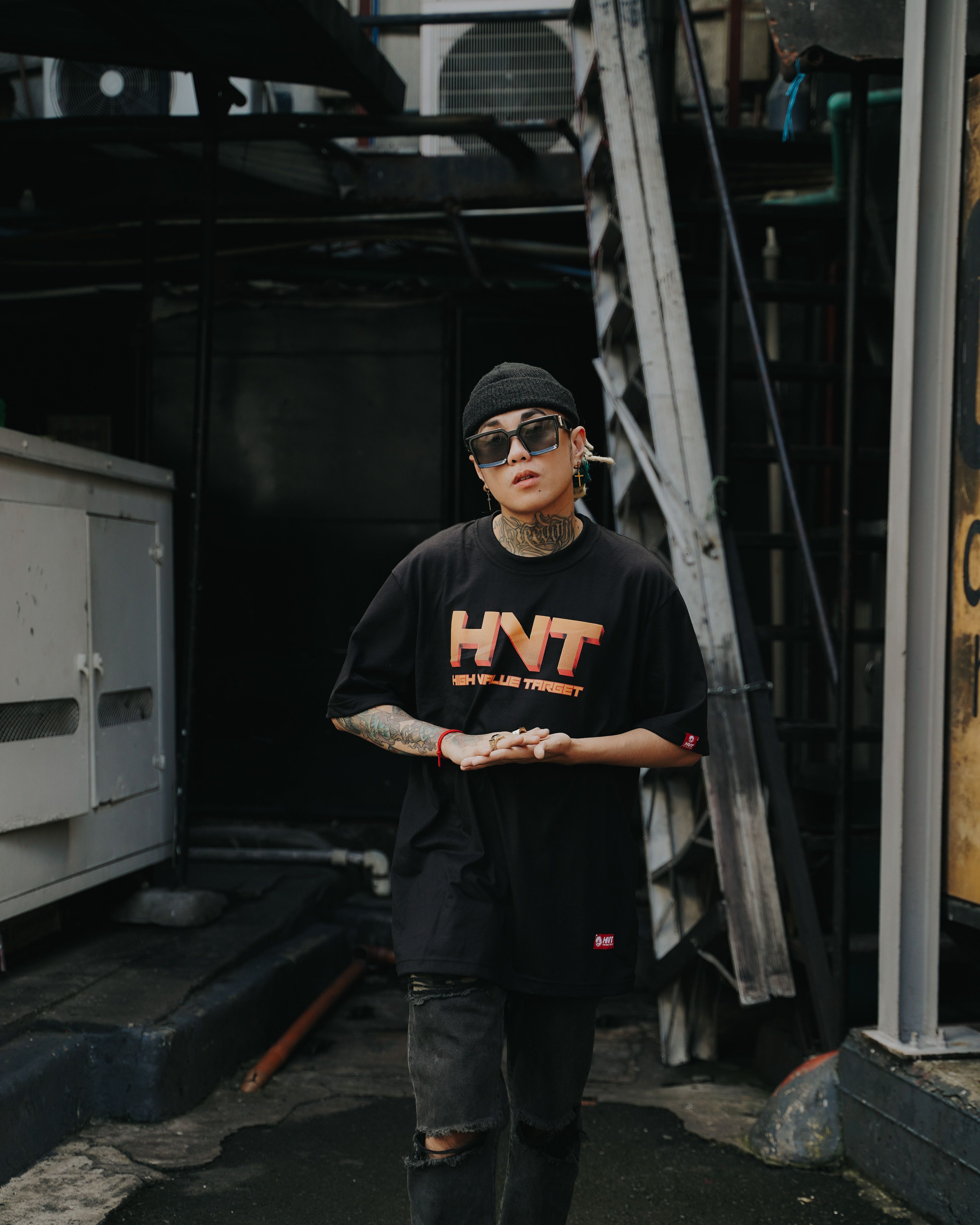 HIGH VALUE TARGET "CHEERS FOR VICTORY " GHOST FIGHTER (BLACK) CVC PURE Cotton T-Shirt - UNISEX