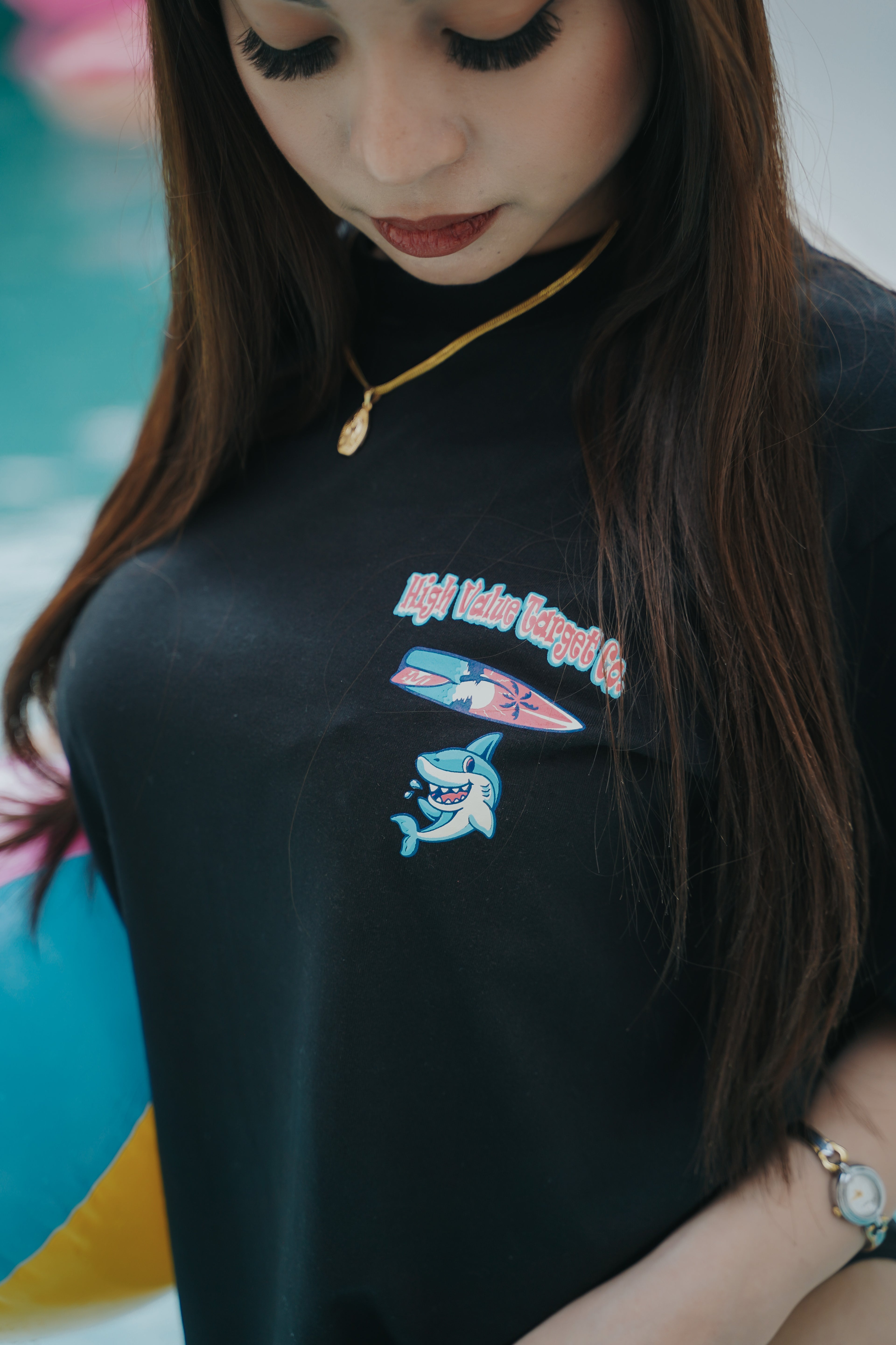 HIGH VALUE TARGET " HVT VACATION MODE ON" BLACK CVC Cotton Unisex T-SHIRT