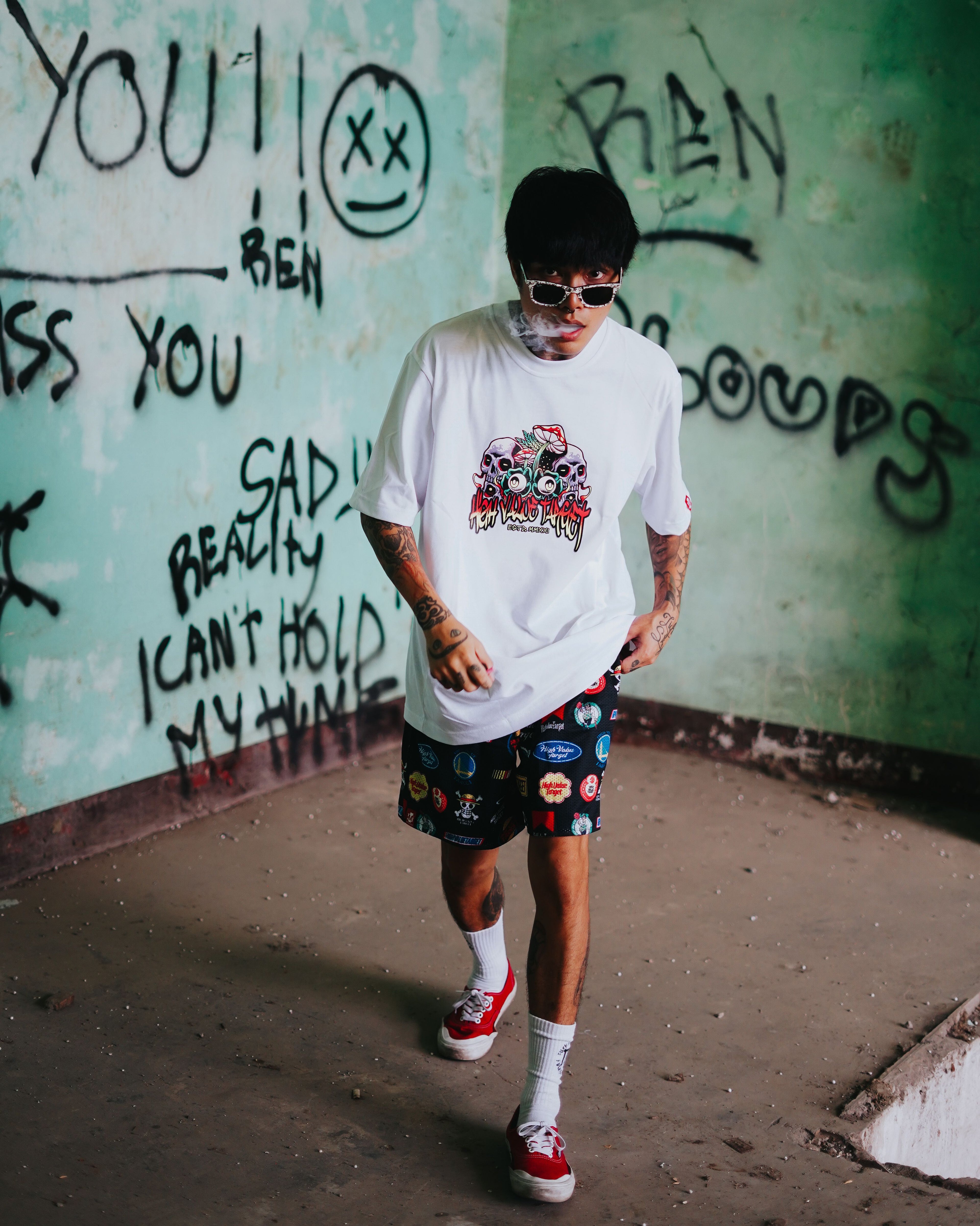 HIGH VALUE TARGET - ESCAPE LIFE (White) CVC Cotton T-Shirt - Small to 5XL sizes