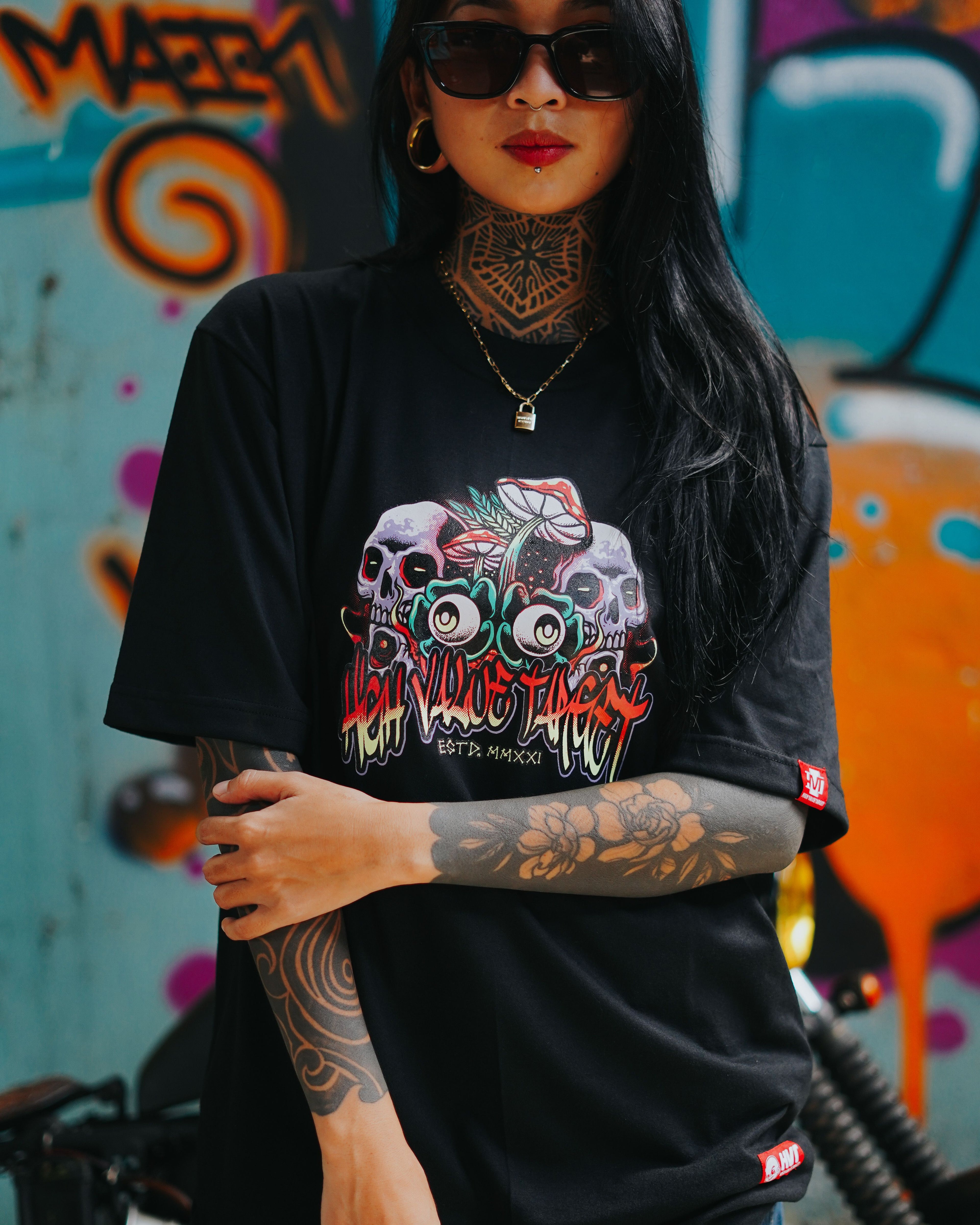 HIGH VALUE TARGET "ESCAPE LIFE" (Black) CVC Cotton T-Shirt - Small to 5XL sizes