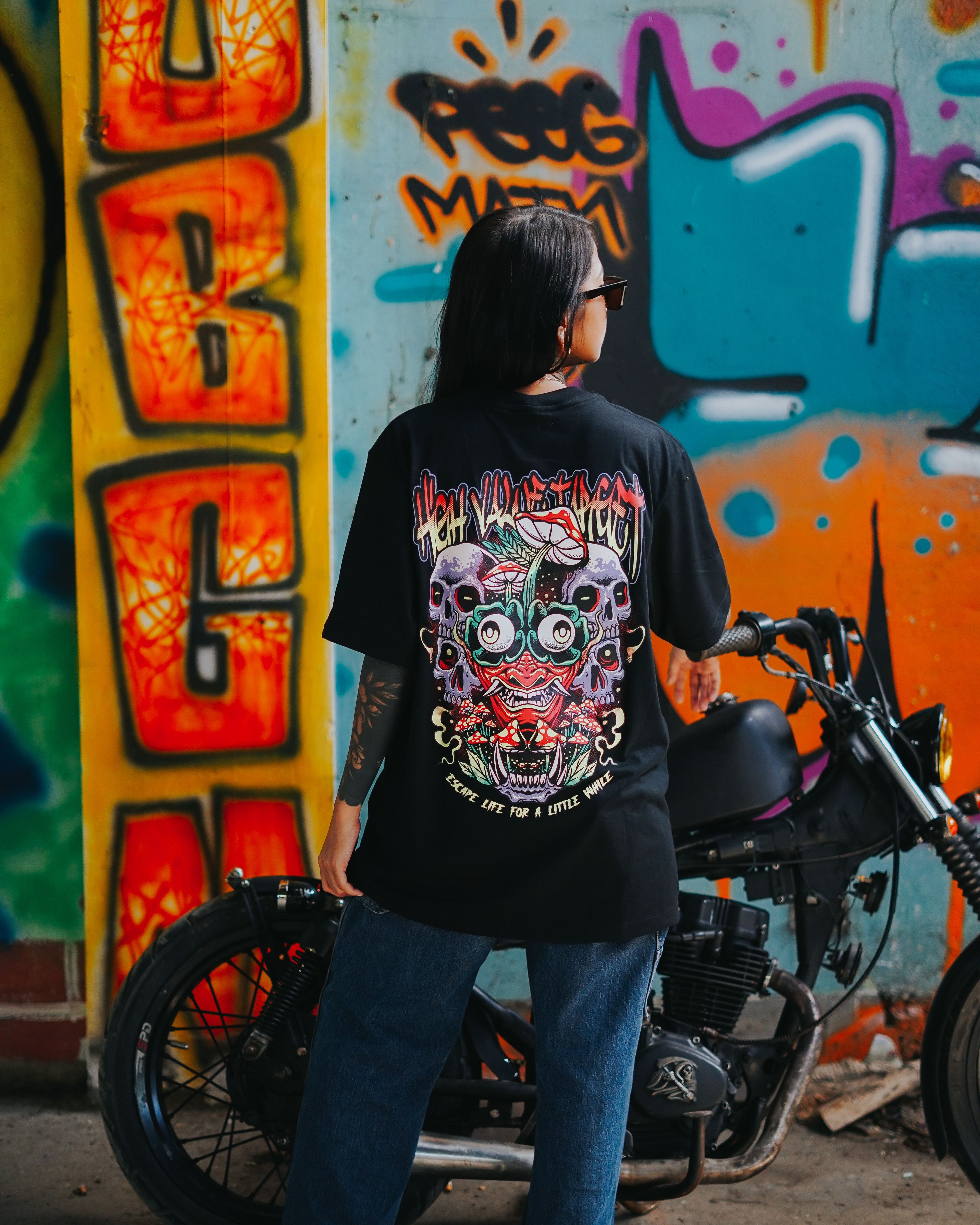 HIGH VALUE TARGET "ESCAPE LIFE" (Black) CVC Cotton T-Shirt - Small to 5XL sizes