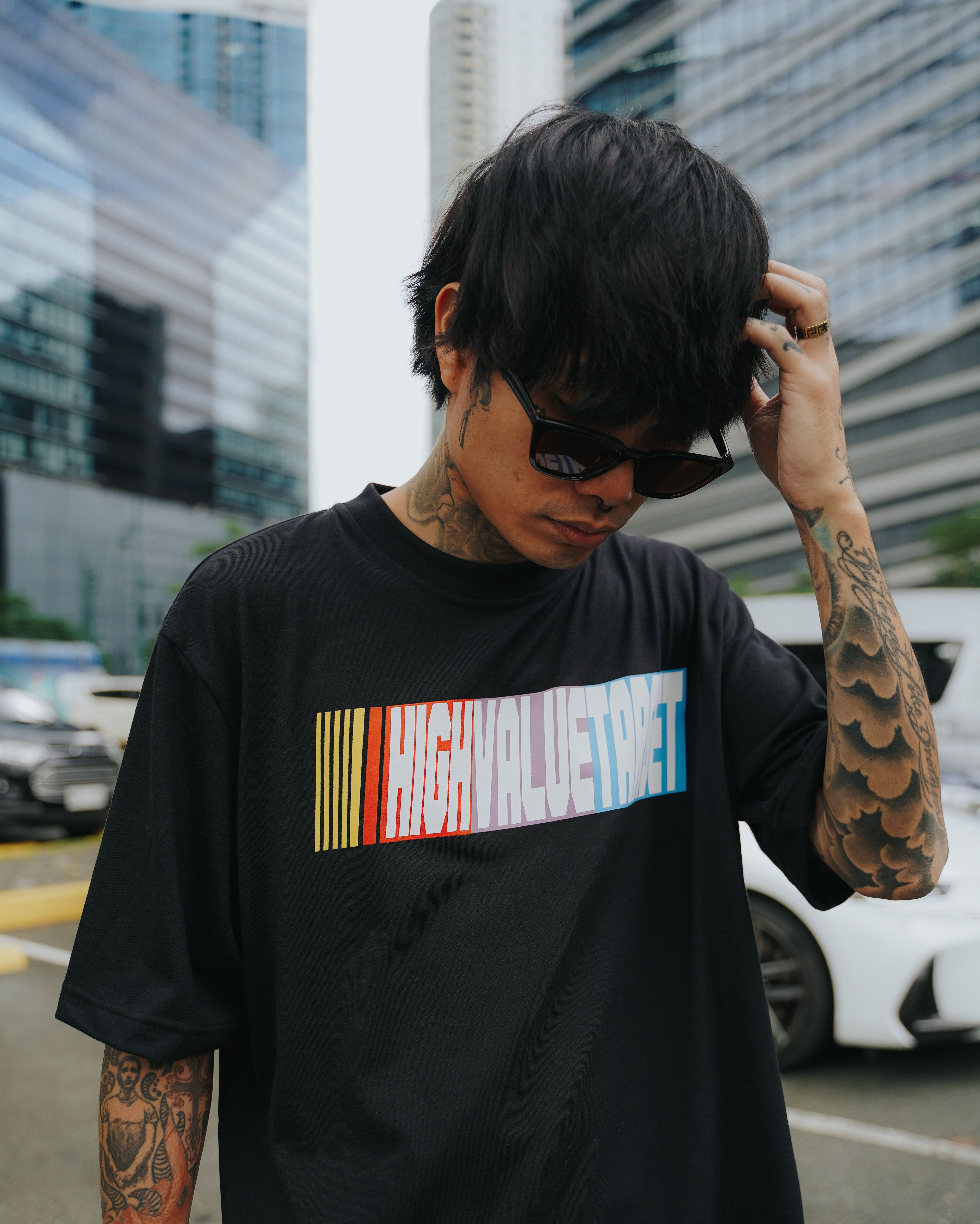 HIGH VALUE TARGET "HUSTLE or NOTHING" HUNTER X (BLACK) CVC PURE Cotton T-Shirt - UNISEX