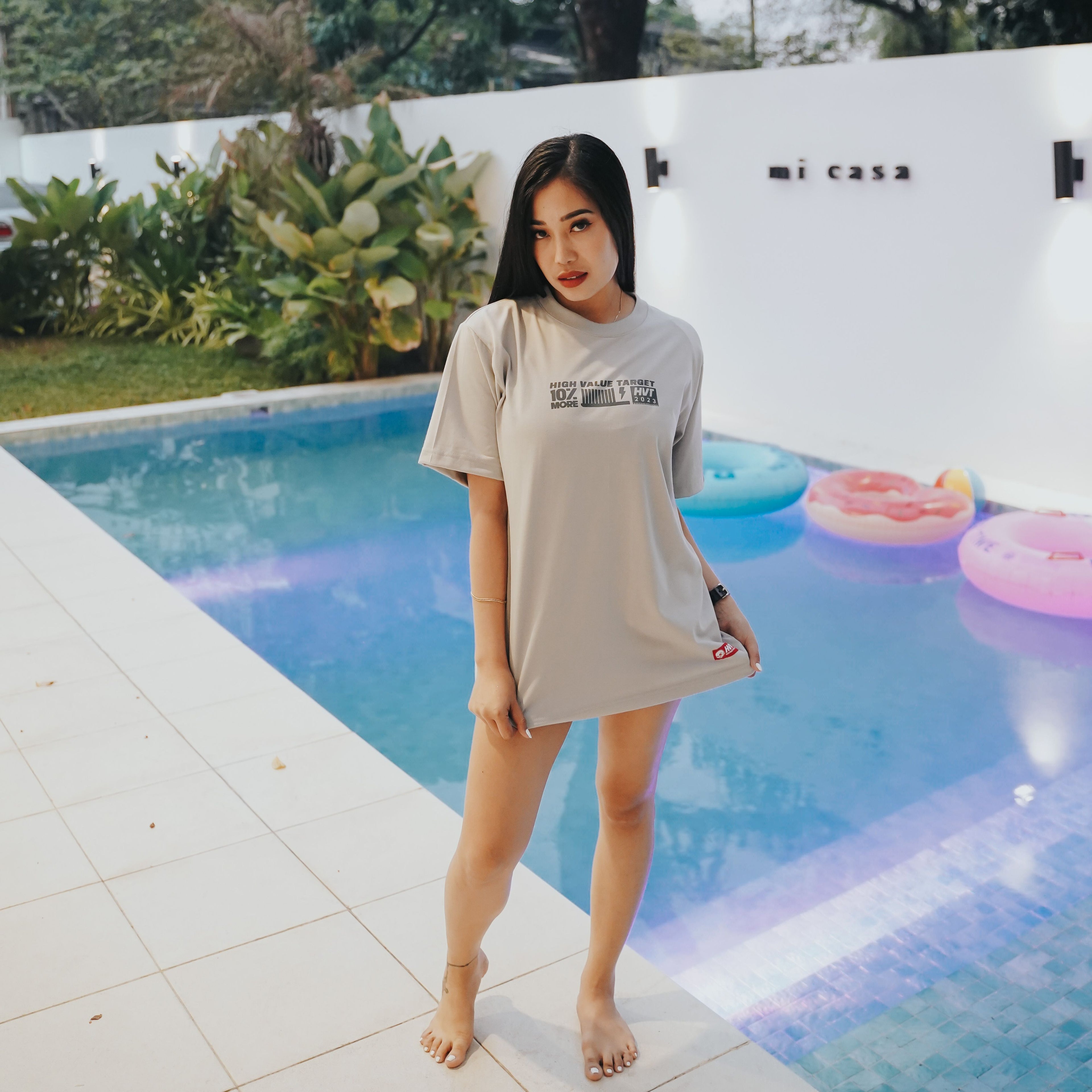 HIGH VALUE TARGET "HVT BRUSH" LIGHT GRAY AND DARK GRAY CVC Cotton Unisex T-SHIRT