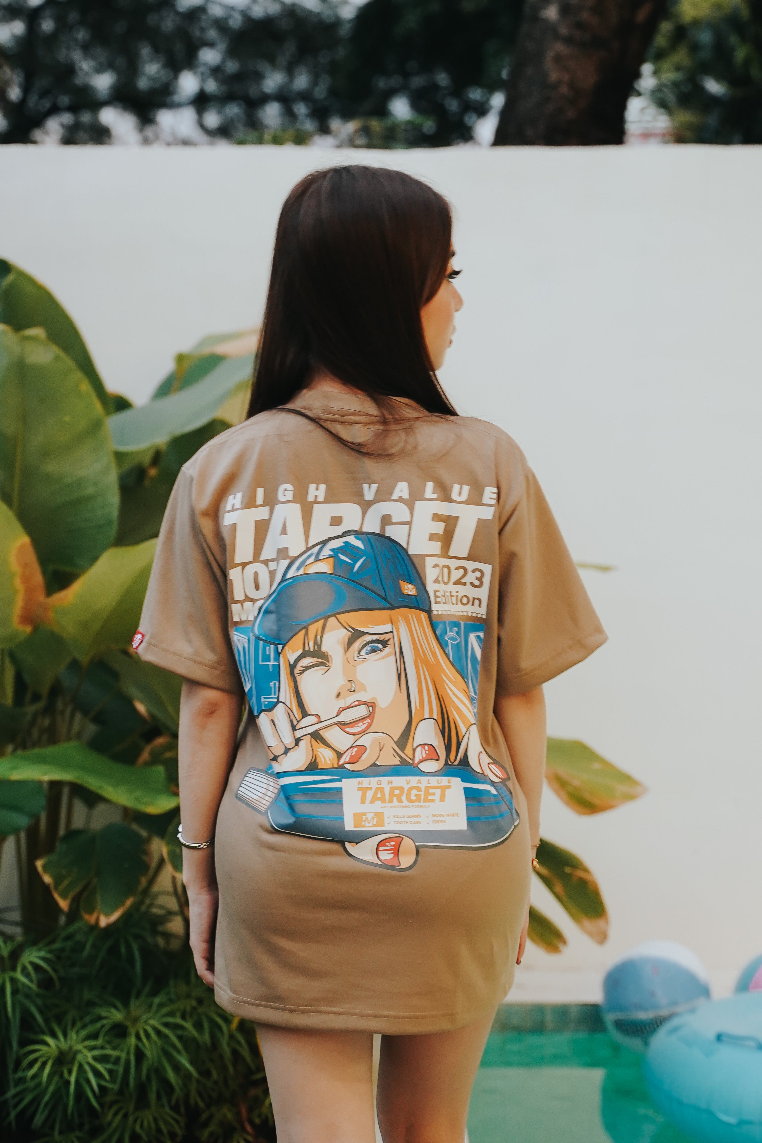 HIGH VALUE TARGET "HVT BRUSH" KHAKI CVC Cotton Unisex T-SHIRT