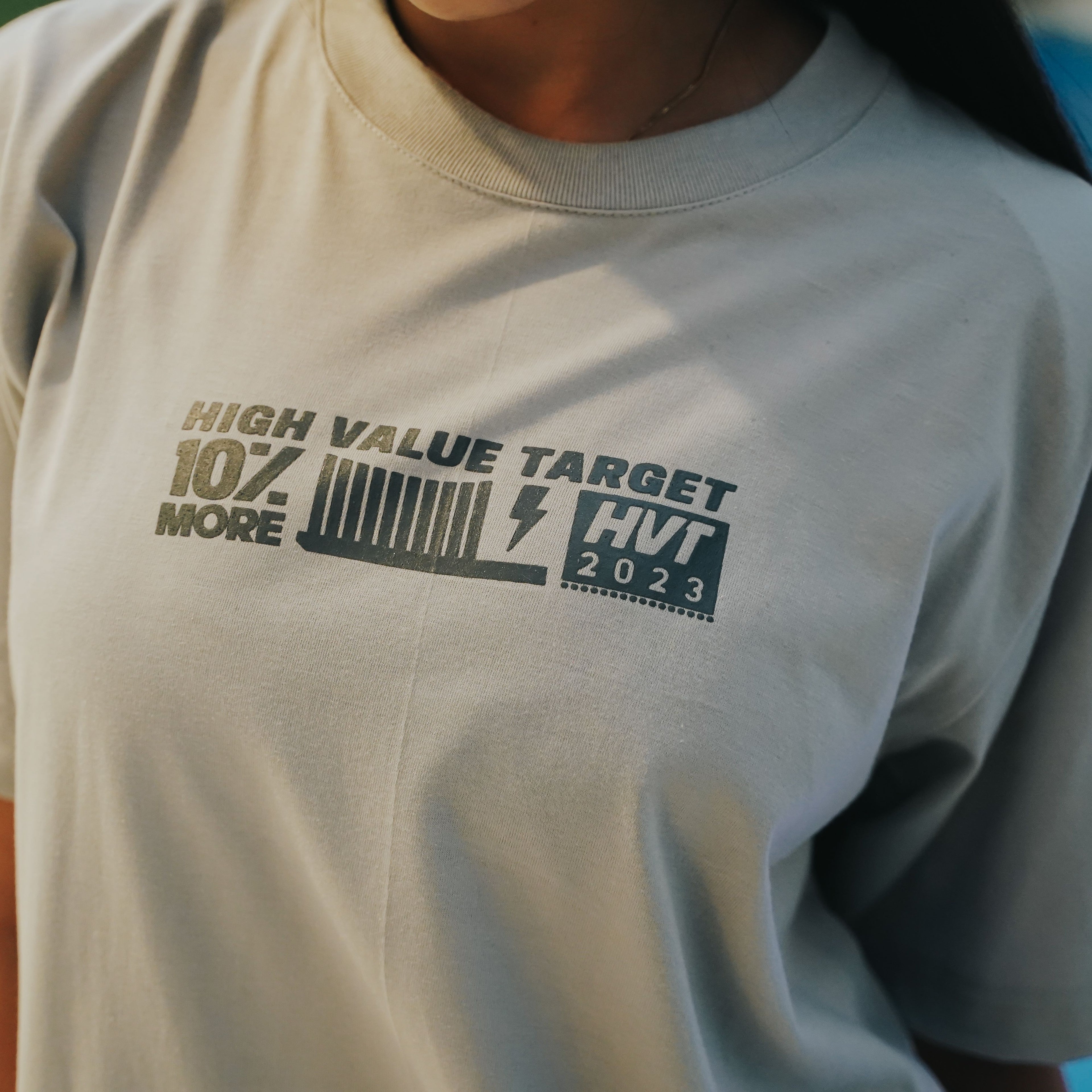 HIGH VALUE TARGET "HVT BRUSH" LIGHT GRAY AND DARK GRAY CVC Cotton Unisex T-SHIRT