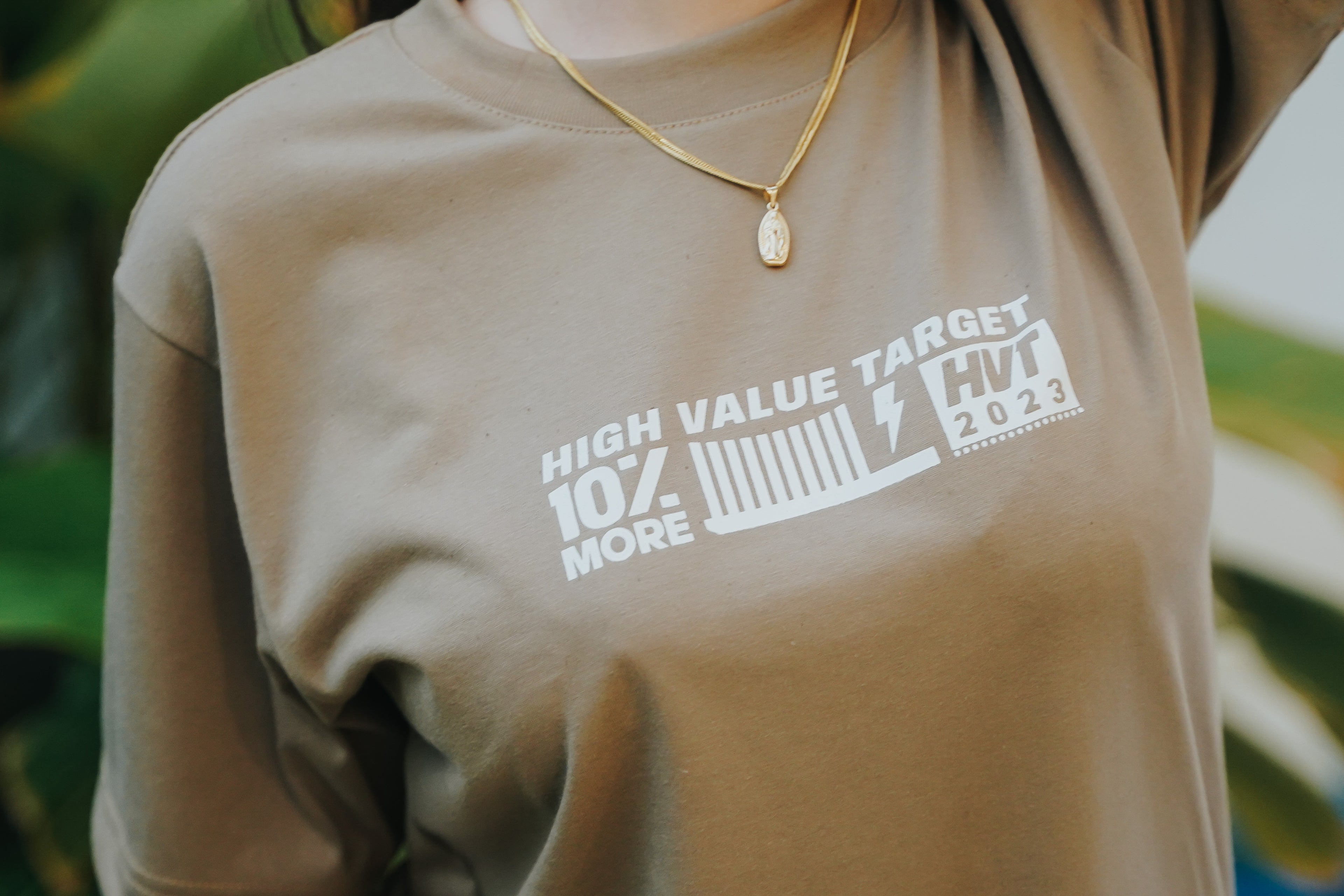 HIGH VALUE TARGET "HVT BRUSH" KHAKI CVC Cotton Unisex T-SHIRT