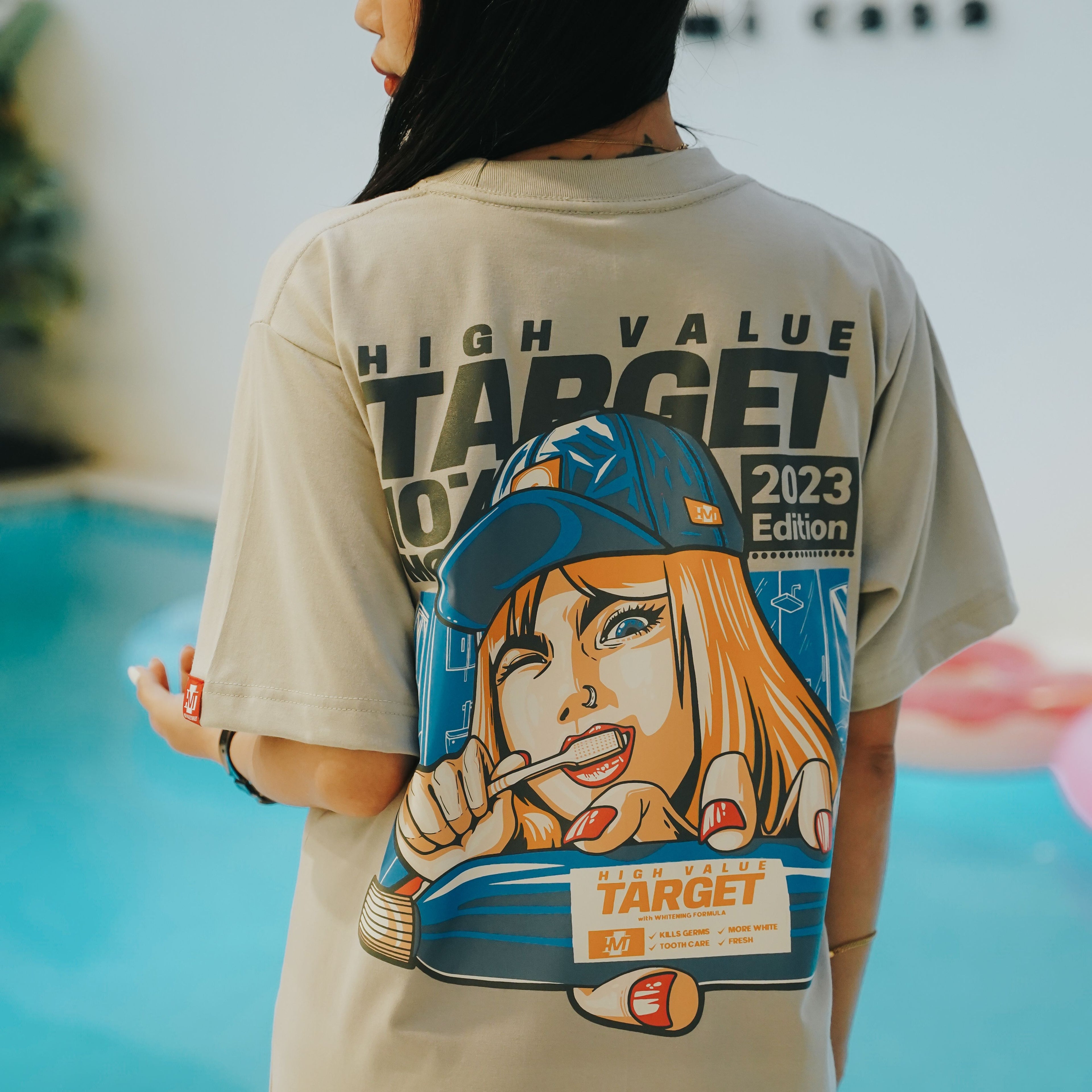 HIGH VALUE TARGET "HVT BRUSH" LIGHT GRAY AND DARK GRAY CVC Cotton Unisex T-SHIRT