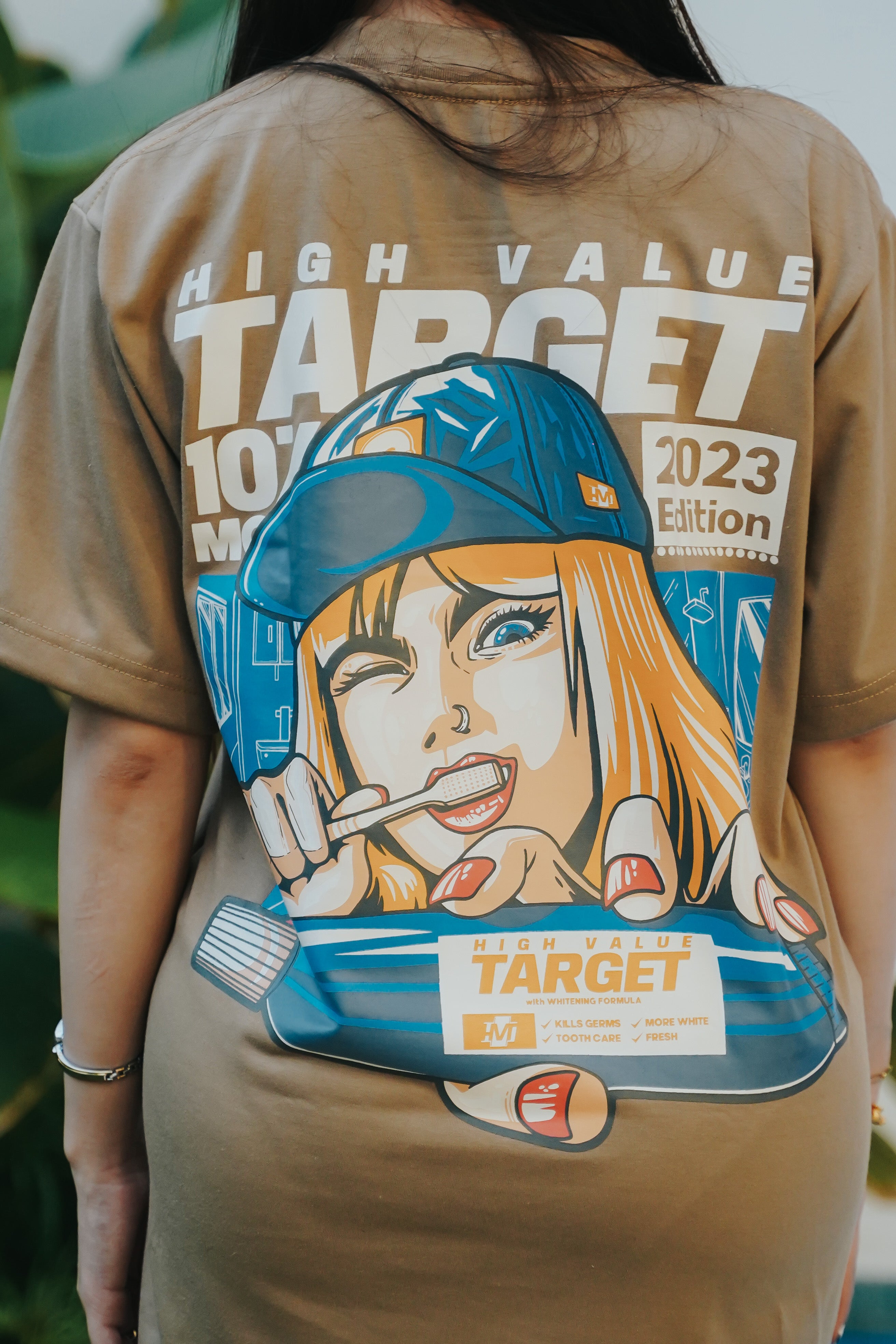 HIGH VALUE TARGET "HVT BRUSH" KHAKI CVC Cotton Unisex T-SHIRT