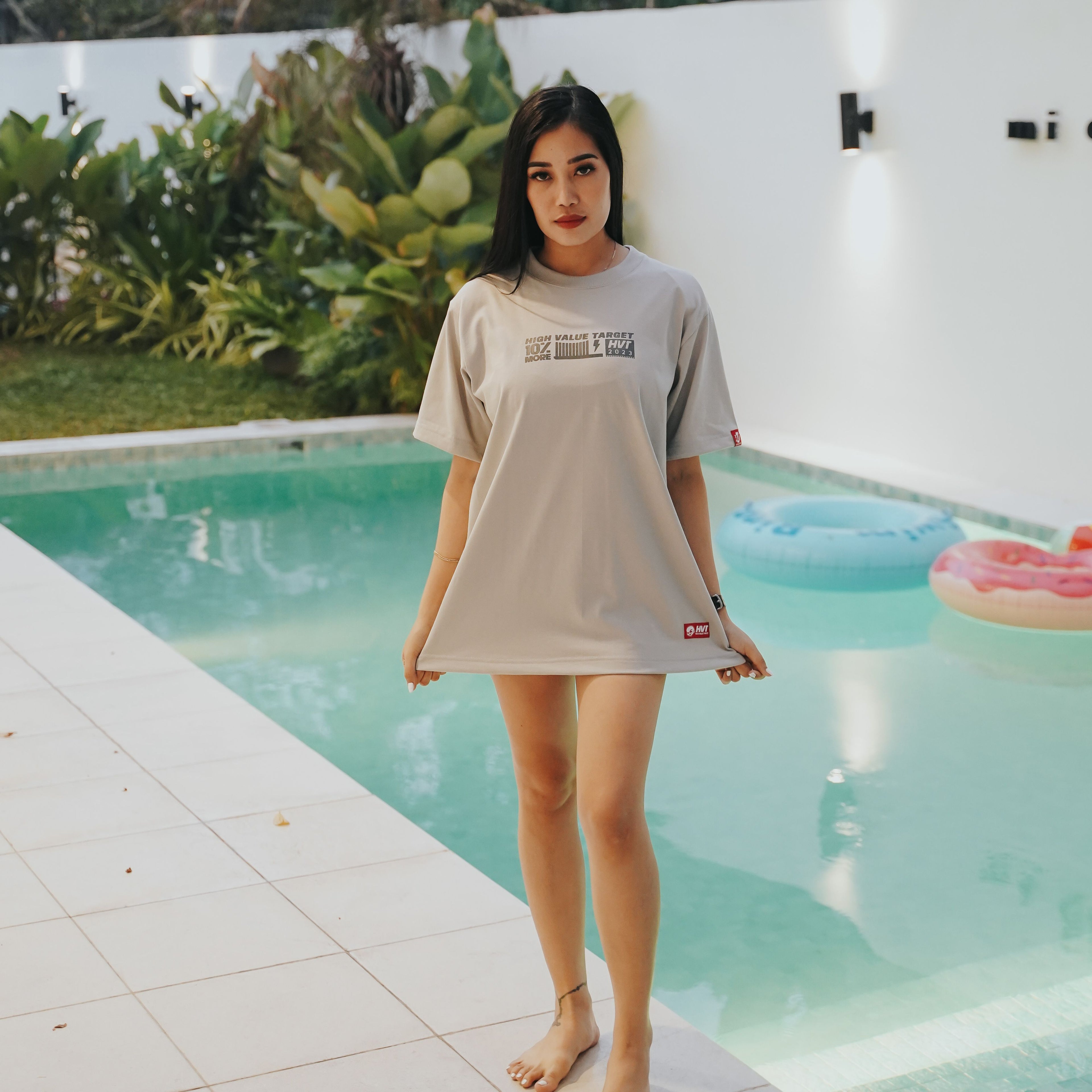 HIGH VALUE TARGET "HVT BRUSH" LIGHT GRAY AND DARK GRAY CVC Cotton Unisex T-SHIRT