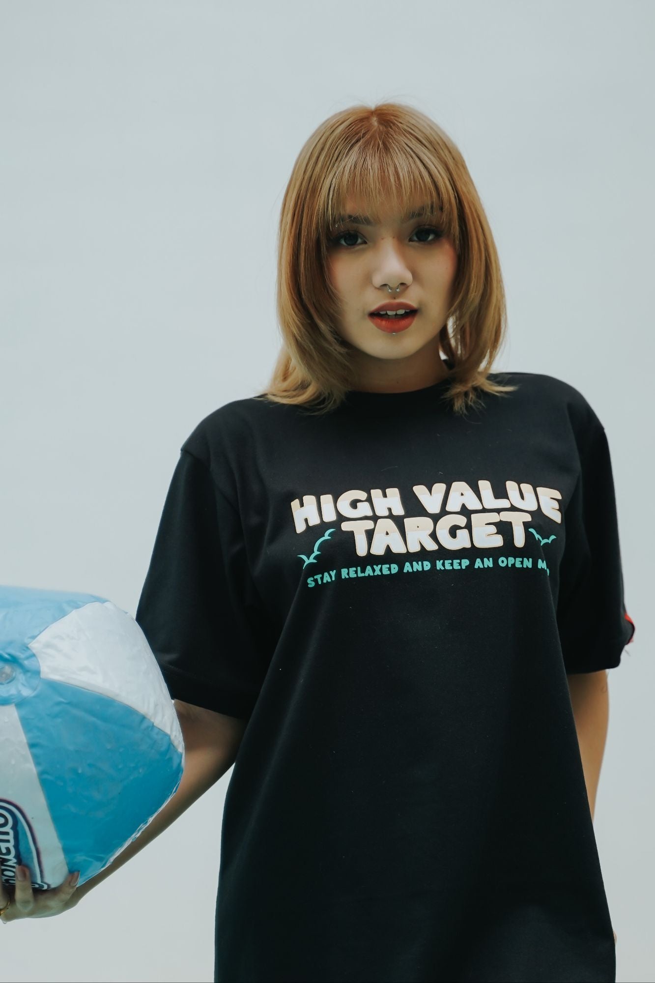 HIGH VALUE TARGET " HVT STAY RELAXED" BLACK CVC Cotton Unisex T-SHIRT