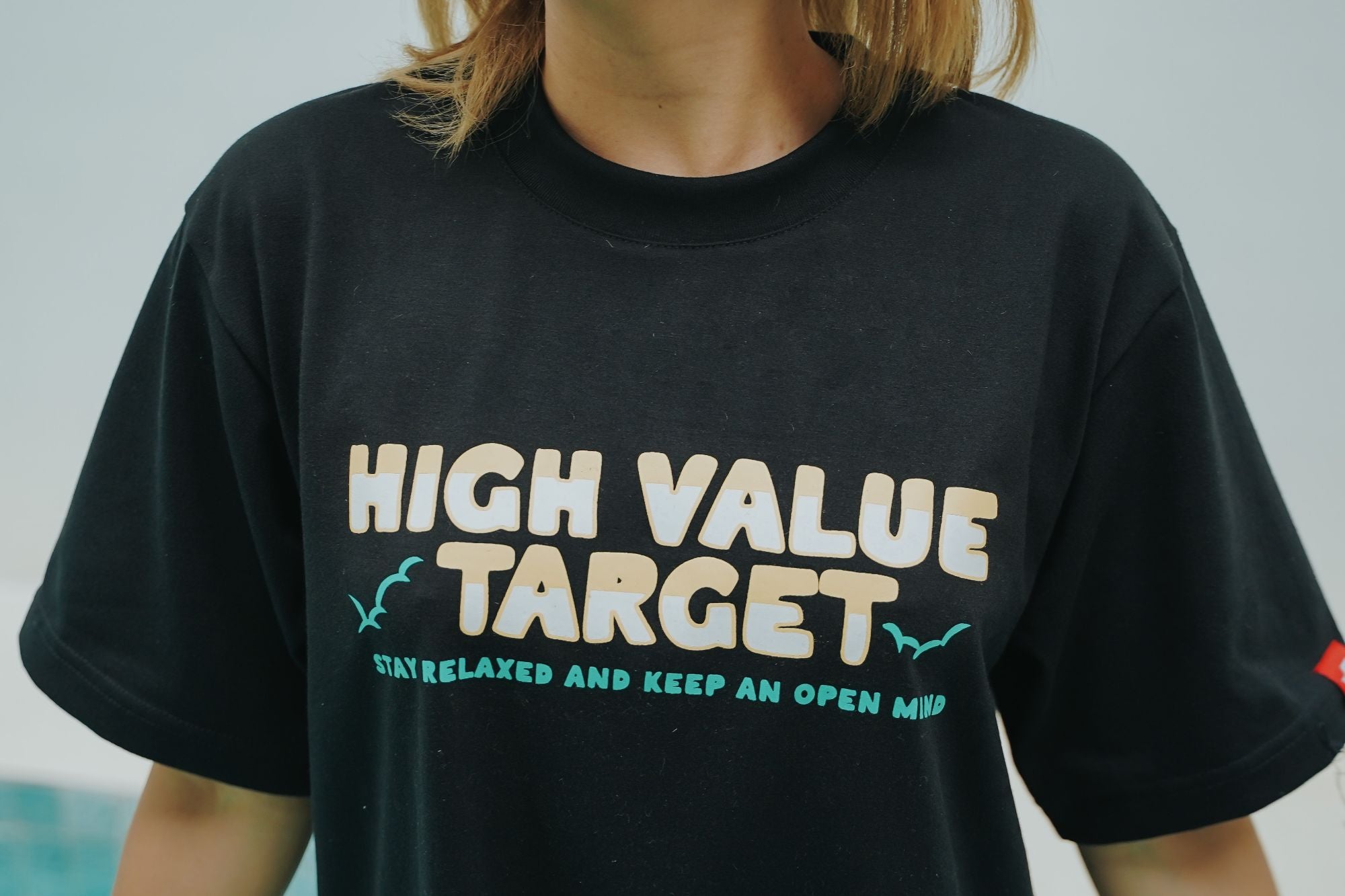 HIGH VALUE TARGET " HVT STAY RELAXED" BLACK CVC Cotton Unisex T-SHIRT