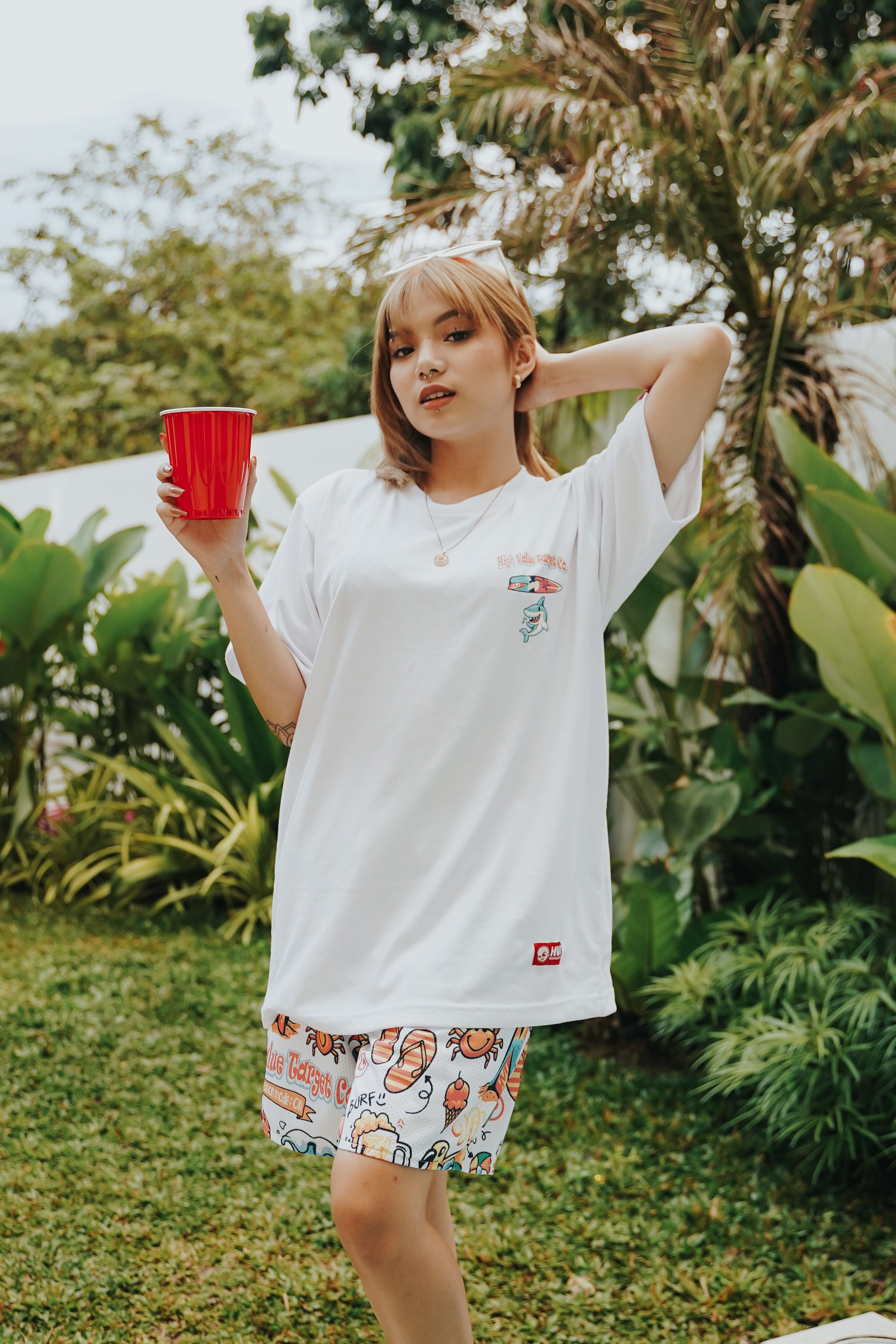 HIGH VALUE TARGET " HVT VACATION MODE ON" WHITE CVC Cotton Unisex T-SHIRT UNISEX