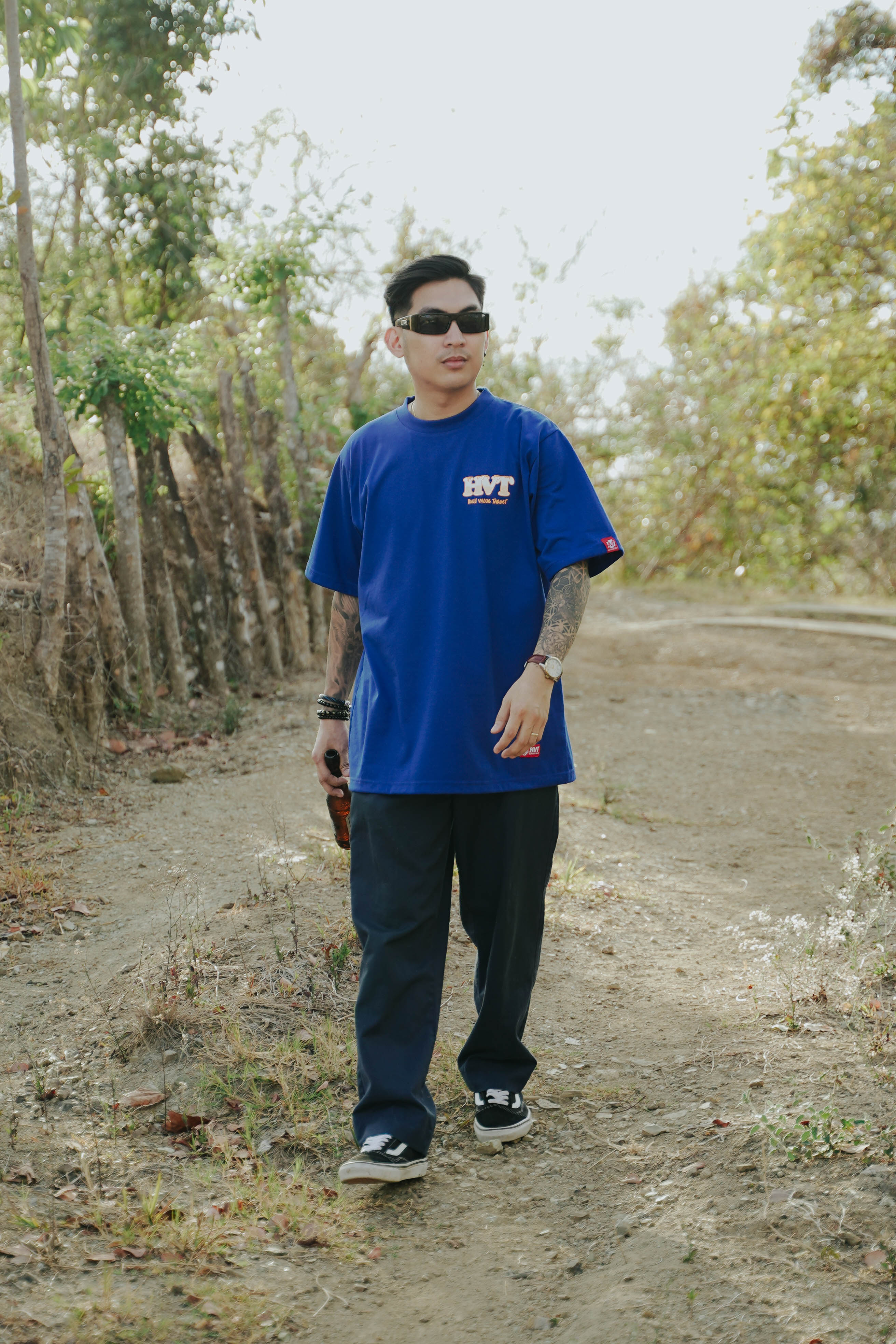 HIGH VALUE TARGET "JOLLY HOT KUSH" Blue CVC Cotton Unisex T-Shirt