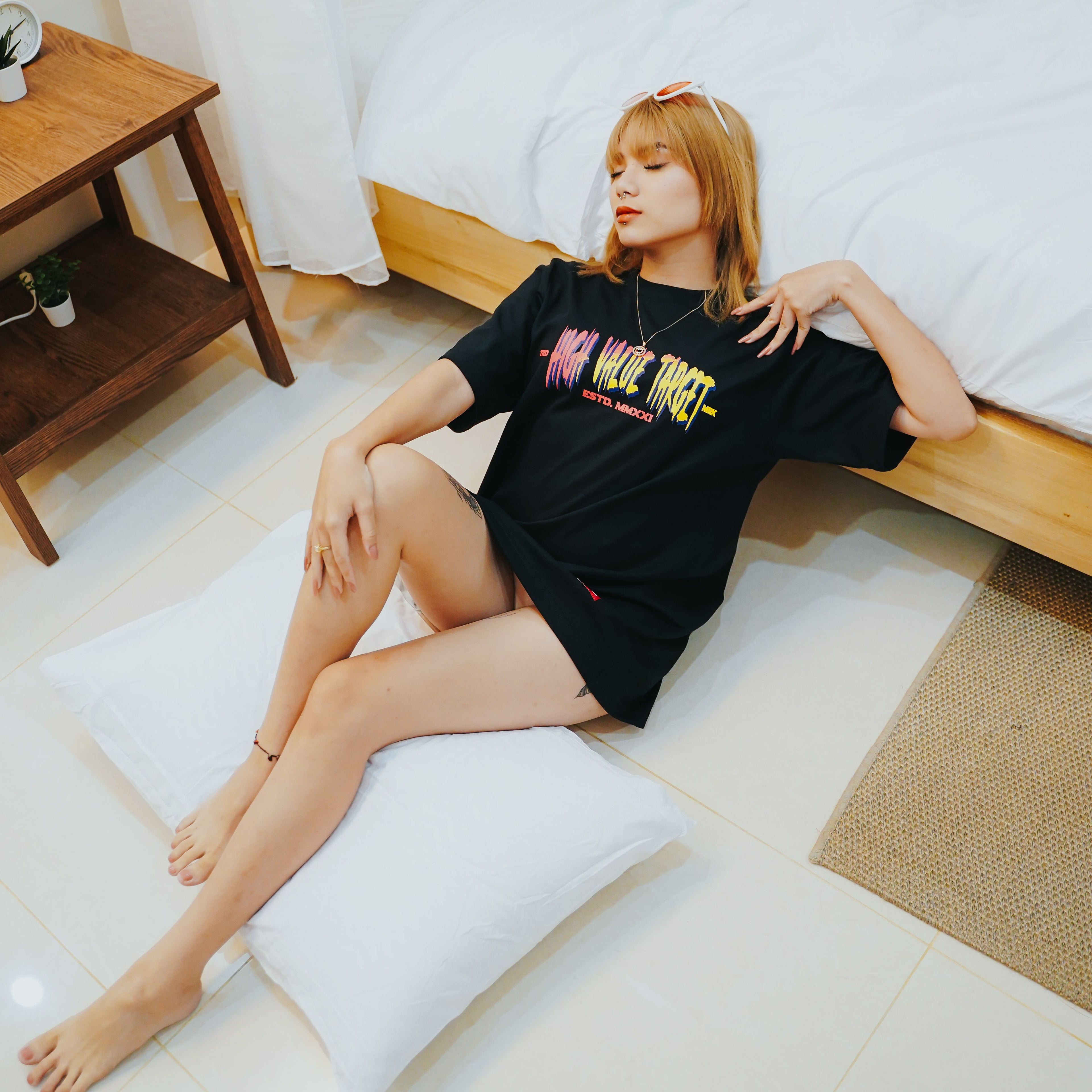 HIGH VALUE TARGET "KEEP YOUR HUSTLE BURNING" BLACK CVC COTTON UNISEX T-SHIRT