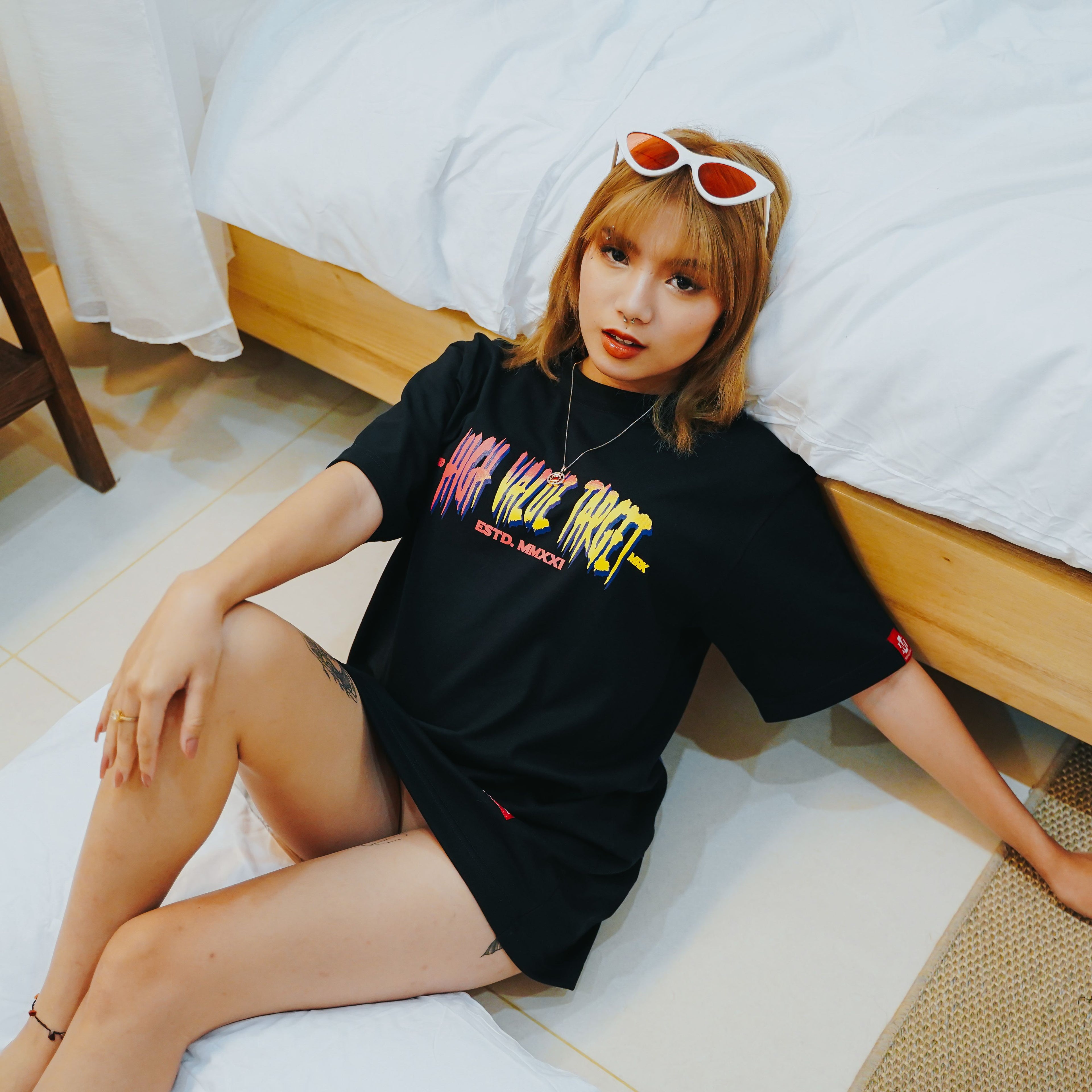 HIGH VALUE TARGET "KEEP YOUR HUSTLE BURNING" BLACK CVC COTTON UNISEX T-SHIRT