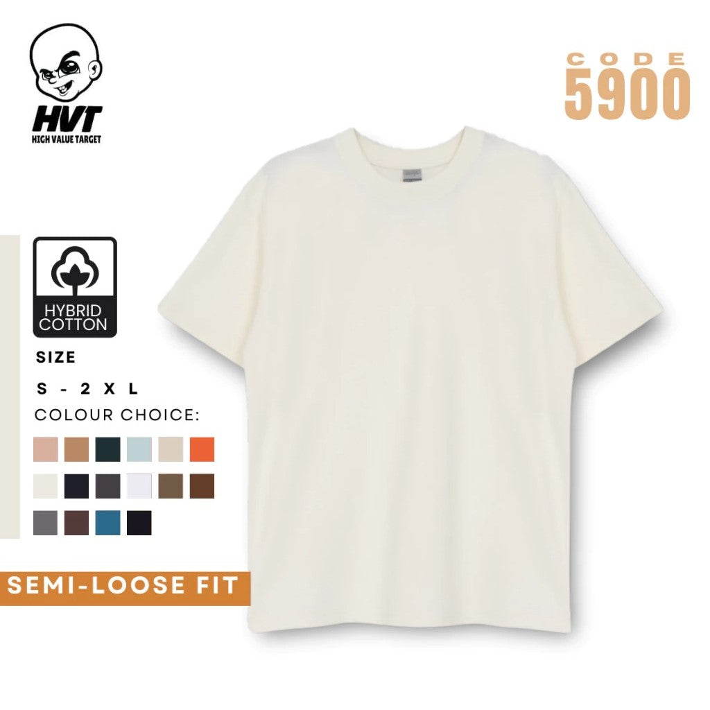 MALLOW - HVT Premium Quality Oversized Plain Crewneck T-shirts - Unisex Heavy Hybrid Soft Cotton Shirts - Menswear and women Casual Tshirt