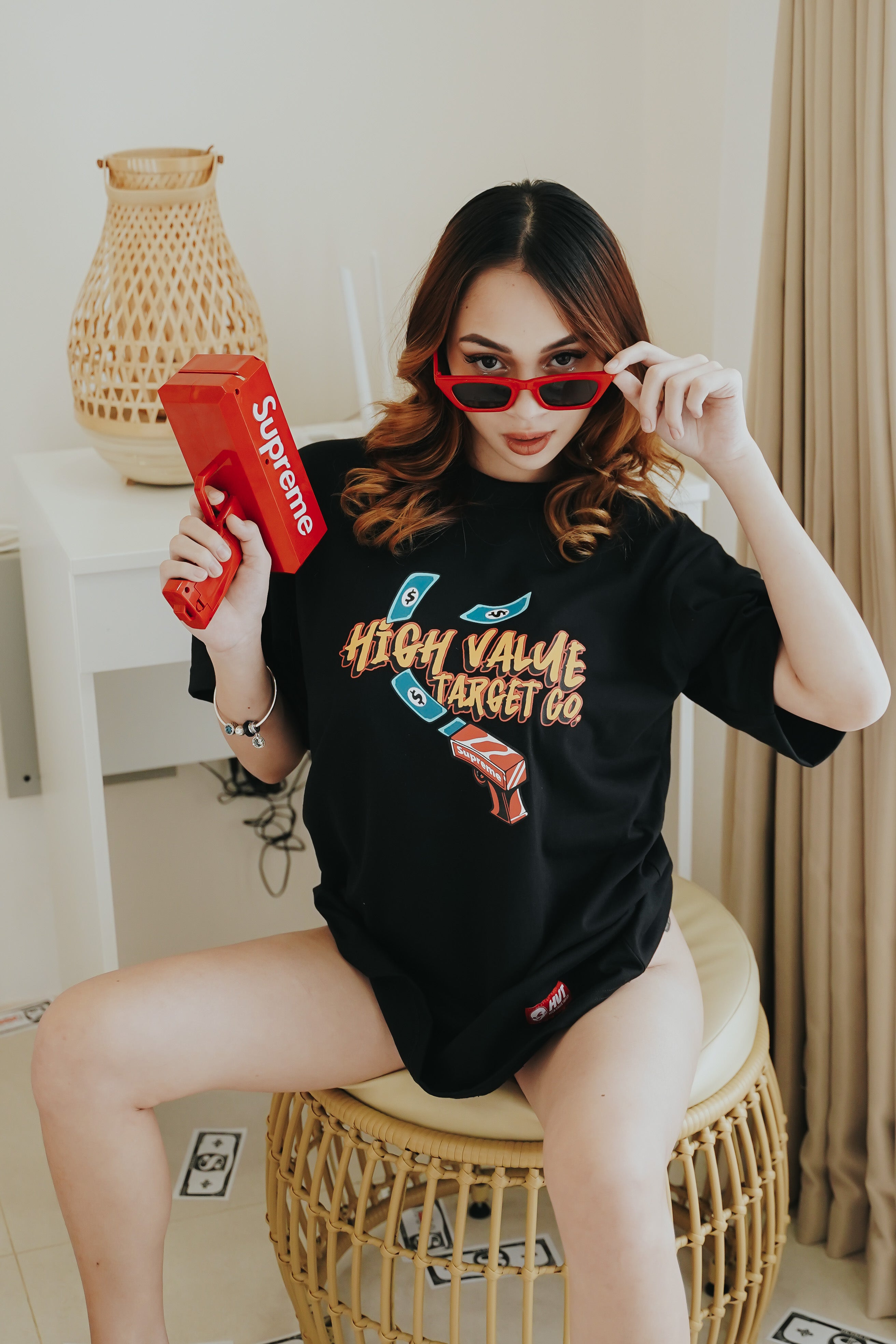 HIGH VALUE TARGET "MAKE MONEY. NOT WAR." BLACK CVC COTTON UNISEX T-SHIRT