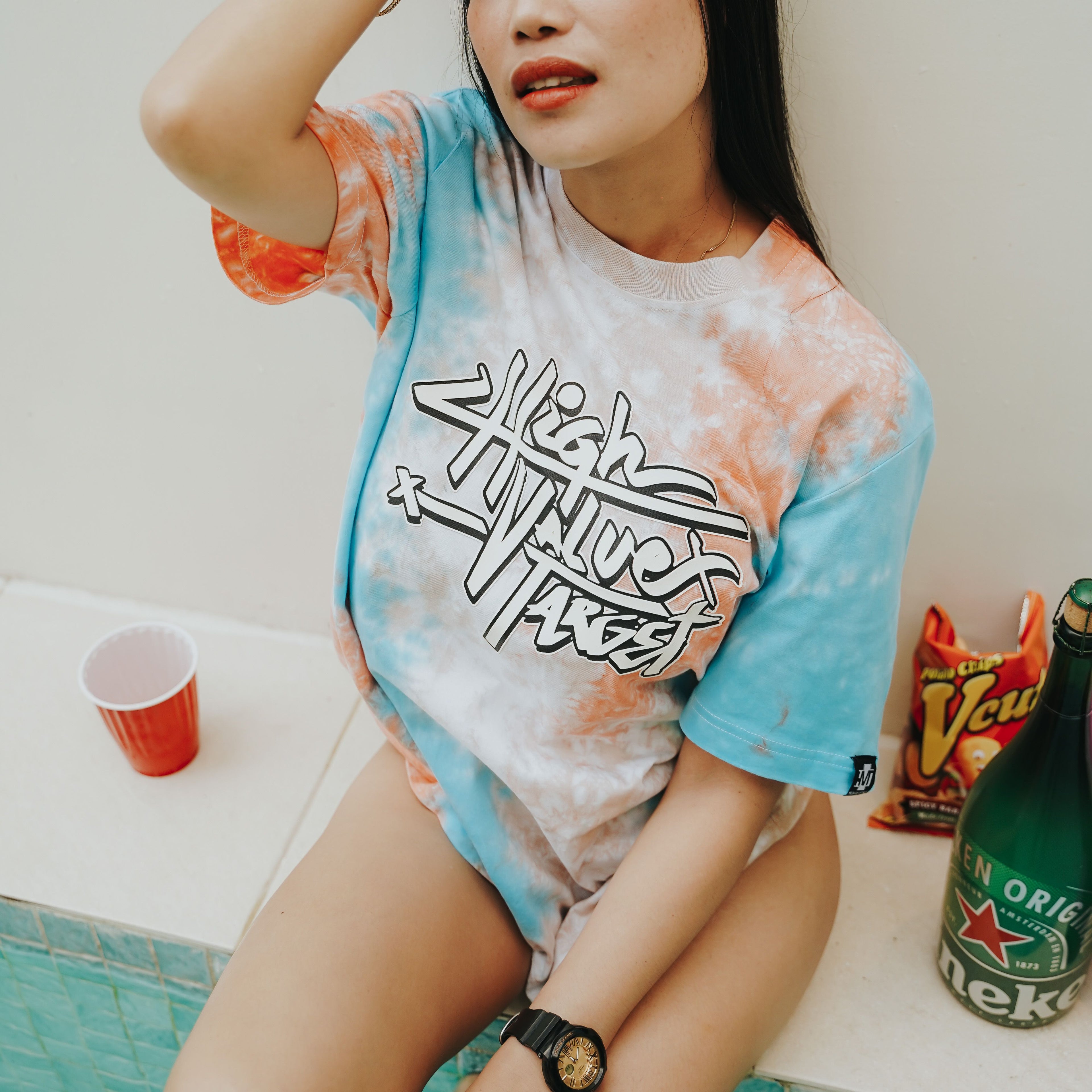 HIGH VALUE TARGET (MULTICOLOR TIE DYE) CVC Cotton Unisex T-Shirt