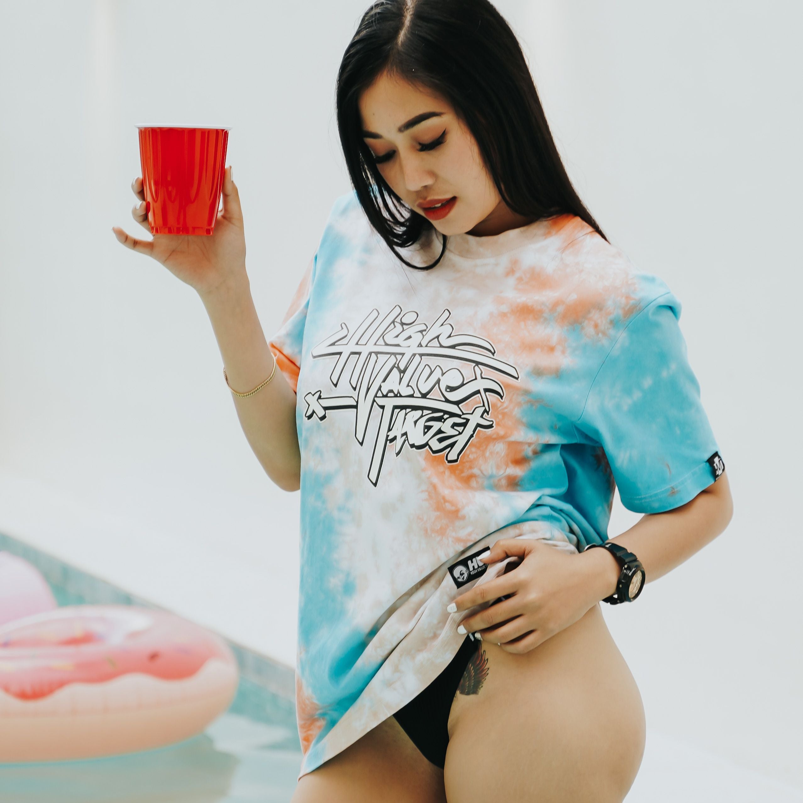 HIGH VALUE TARGET (MULTICOLOR TIE DYE) CVC Cotton Unisex T-Shirt