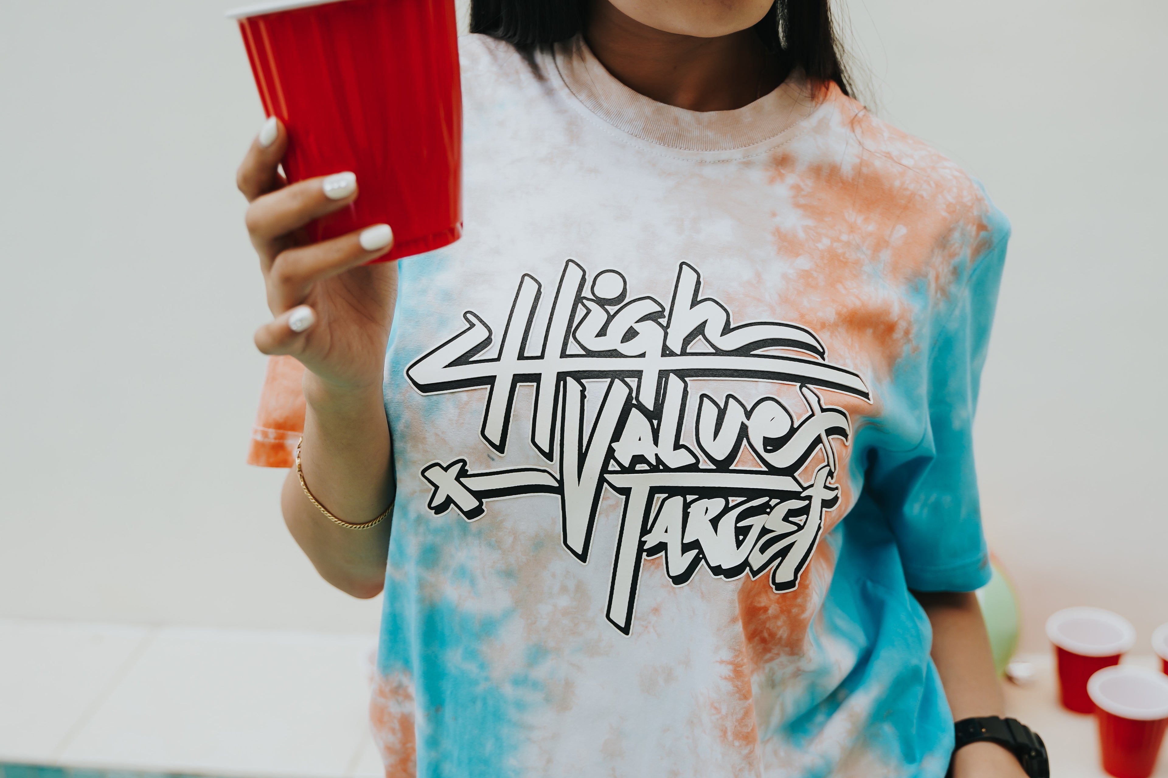 HIGH VALUE TARGET (MULTICOLOR TIE DYE) CVC Cotton Unisex T-Shirt