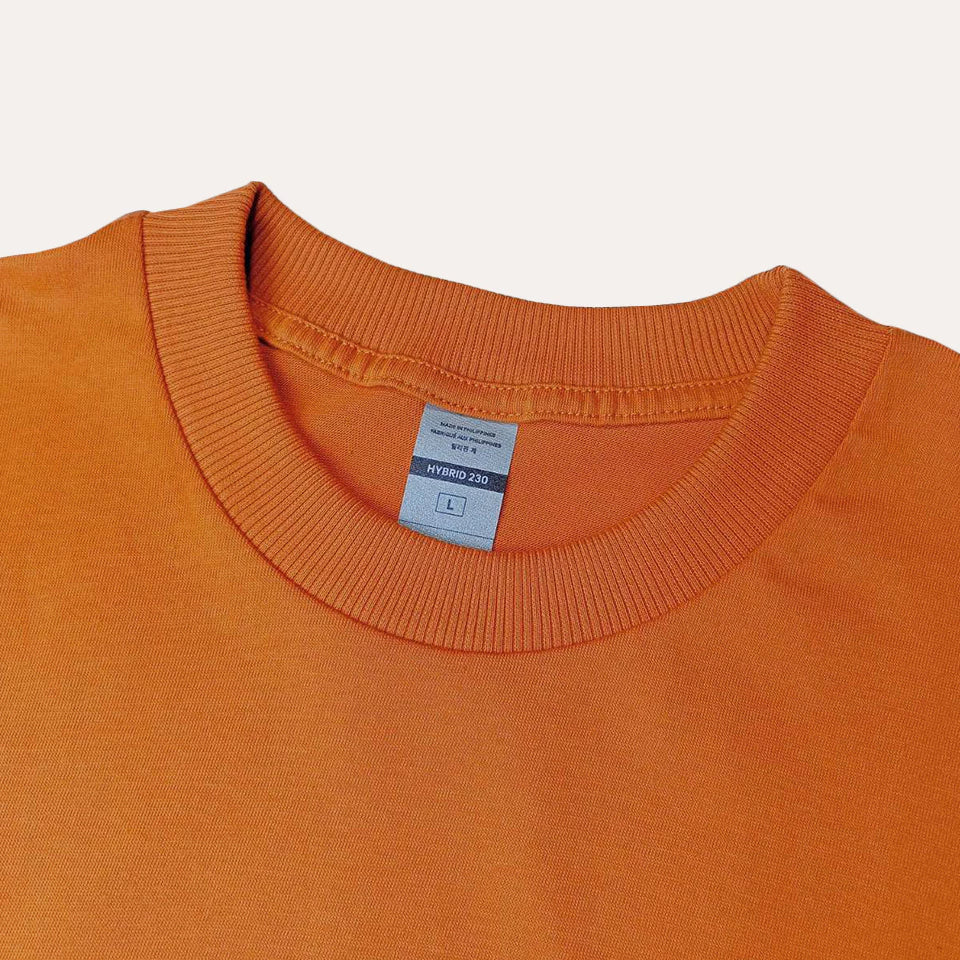 ORANGE - HVT Premium Quality Oversized Plain Crewneck T-shirts - Unisex Heavy Hybrid Soft Cotton Shirts - Menswear and women Casual Tshirt