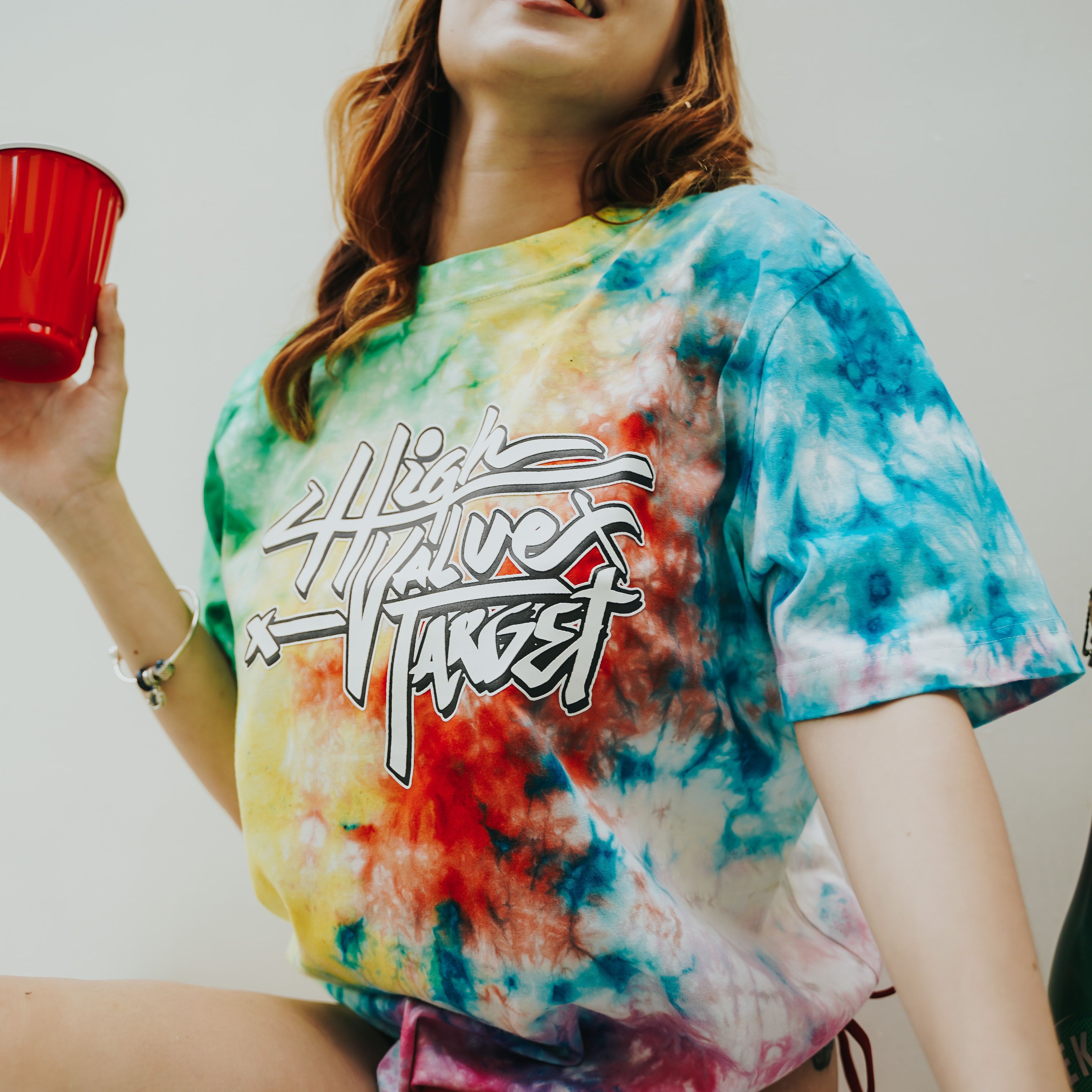 HIGH VALUE TARGET (HVT TIE DYE PASTEL VERSION 2) CVC Pure Cotton Unisex T-Shirt