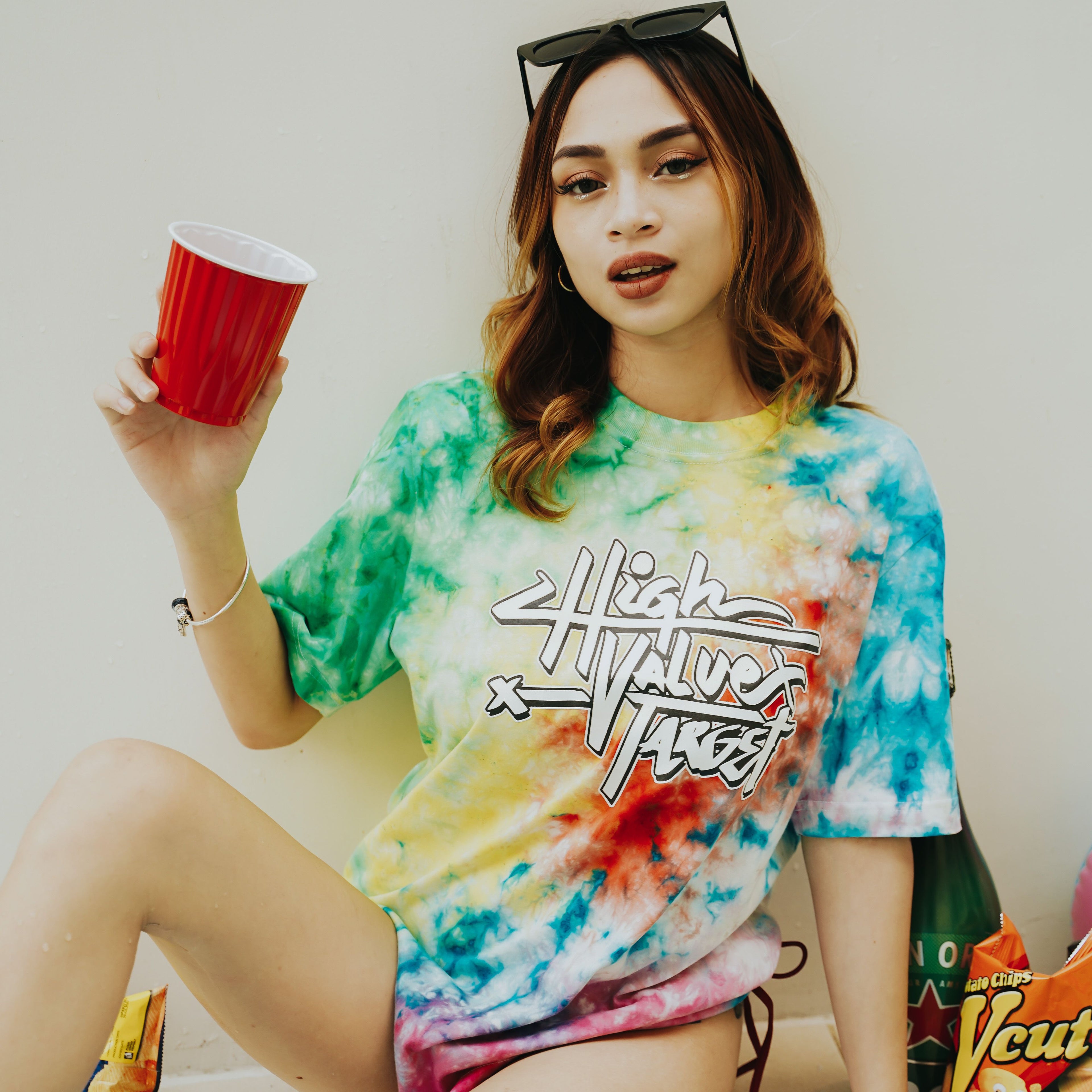 HIGH VALUE TARGET (HVT TIE DYE PASTEL VERSION 2) CVC Pure Cotton Unisex T-Shirt