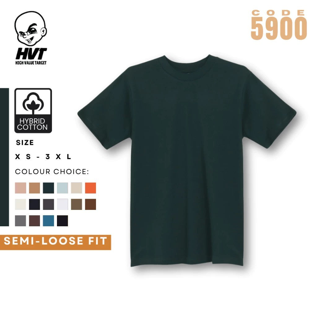 PINE GREEN - HVT Premium Quality Oversized Plain Crewneck T-shirts - Unisex Heavy Hybrid Soft Cotton Shirts - Menswear and women Casual Tshirt