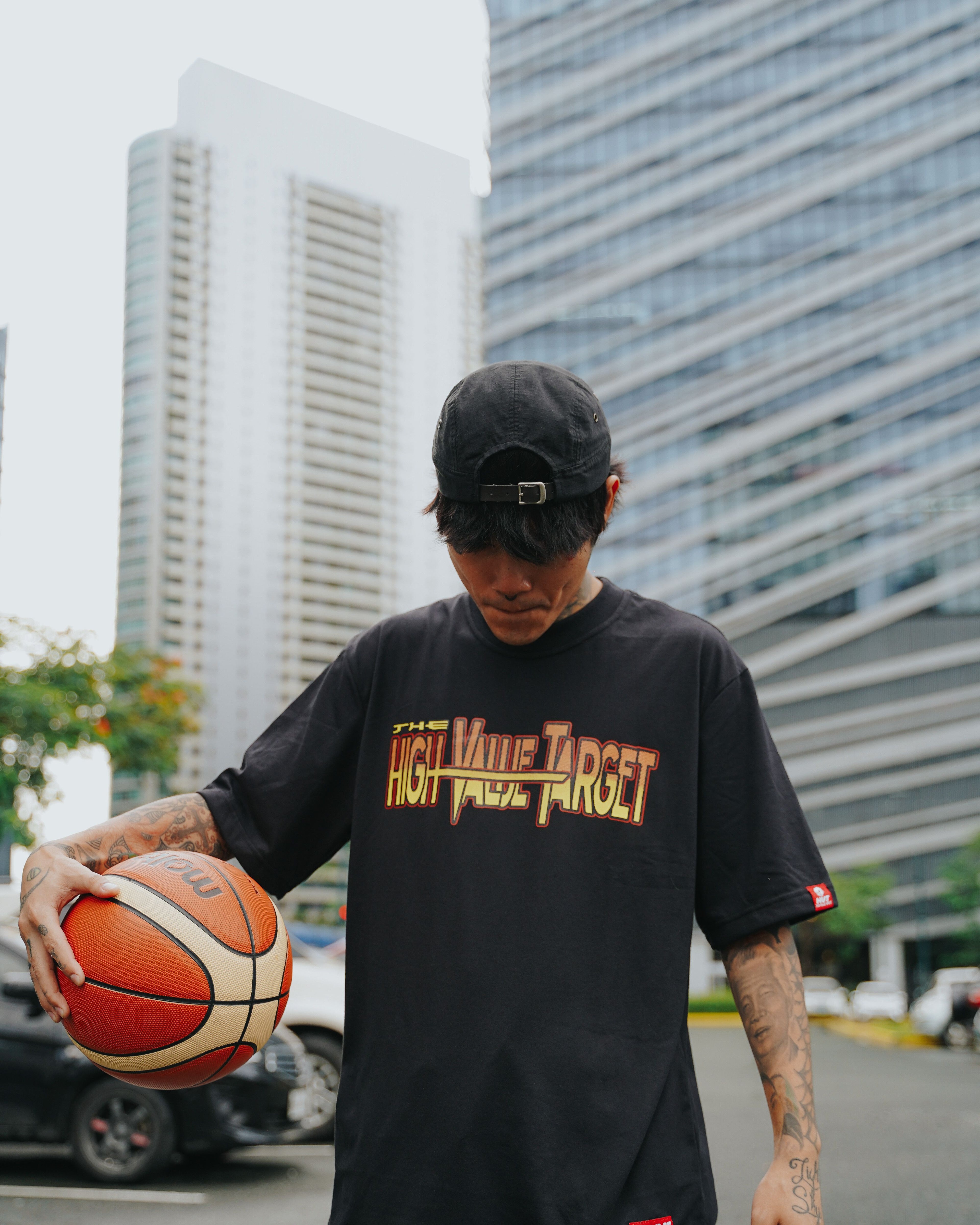 HIGH VALUE TARGET "RISE AND GRIND" SAKURAGI & RODMAN (BLACK) CVC Cotton T-Shirt - UNISEX