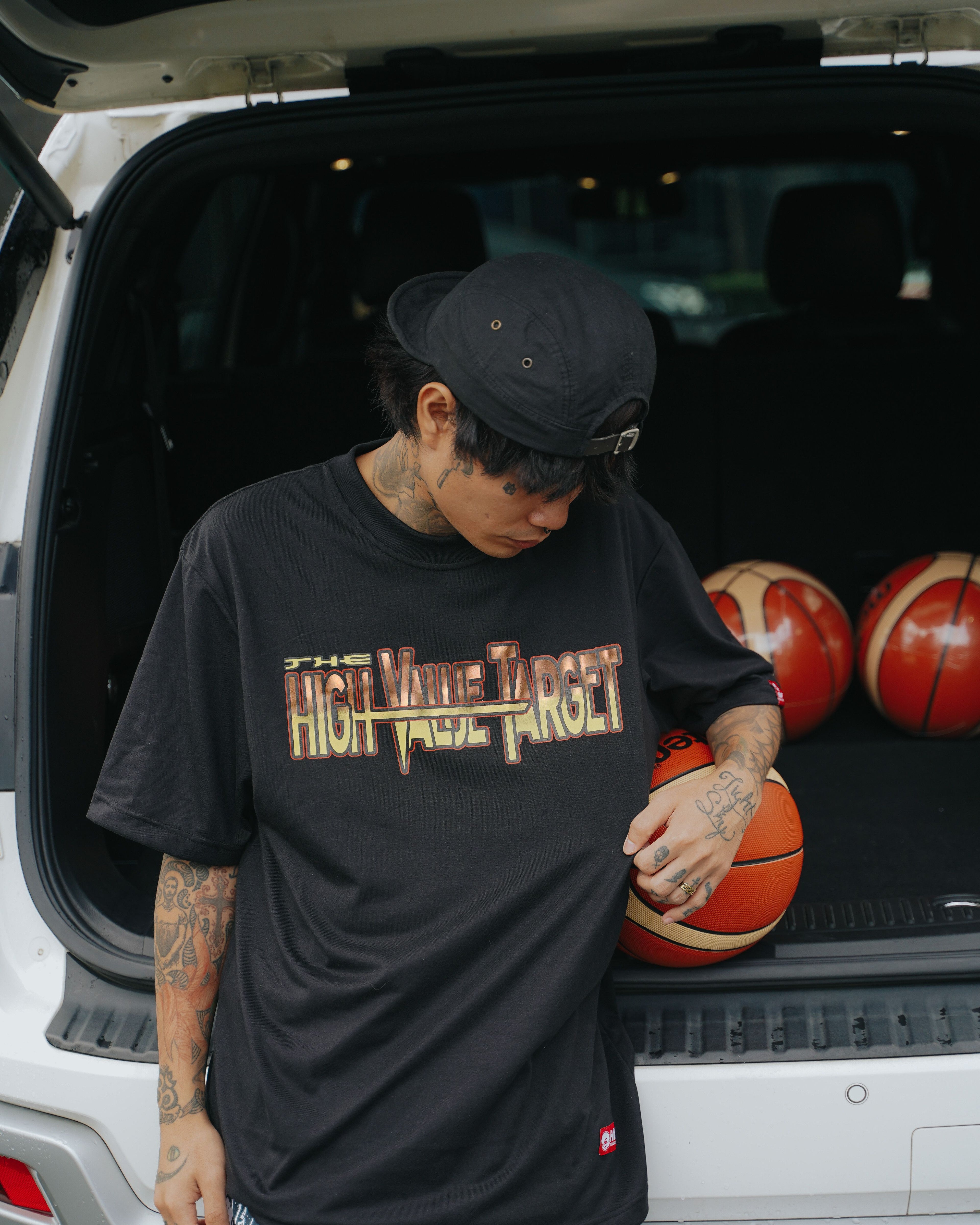 HIGH VALUE TARGET "RISE AND GRIND" SAKURAGI & RODMAN (BLACK) CVC Cotton T-Shirt - UNISEX