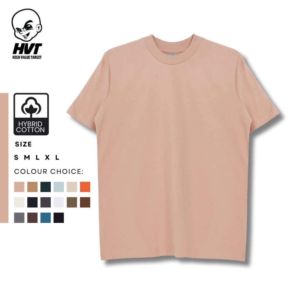 SYRUP - HVT Premium Quality Oversized Plain Crewneck T-shirts - Unisex Heavy Hybrid Soft Cotton Shirts - Menswear and women Casual Tshirt