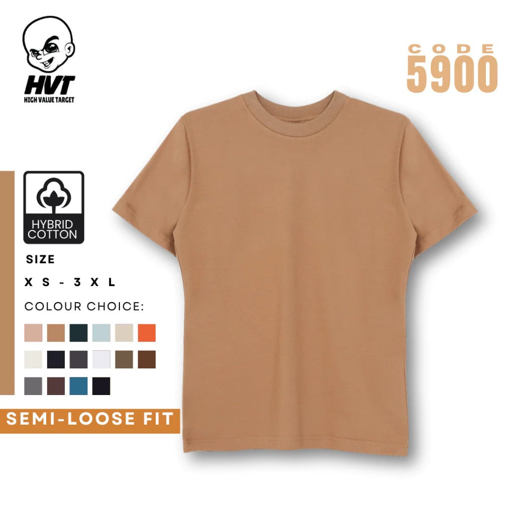 TAUPE - HVT Premium Quality Oversized Plain Crewneck T-shirts - Unisex Heavy Hybrid Soft Cotton Shirts - Menswear and women Casual Tshirt