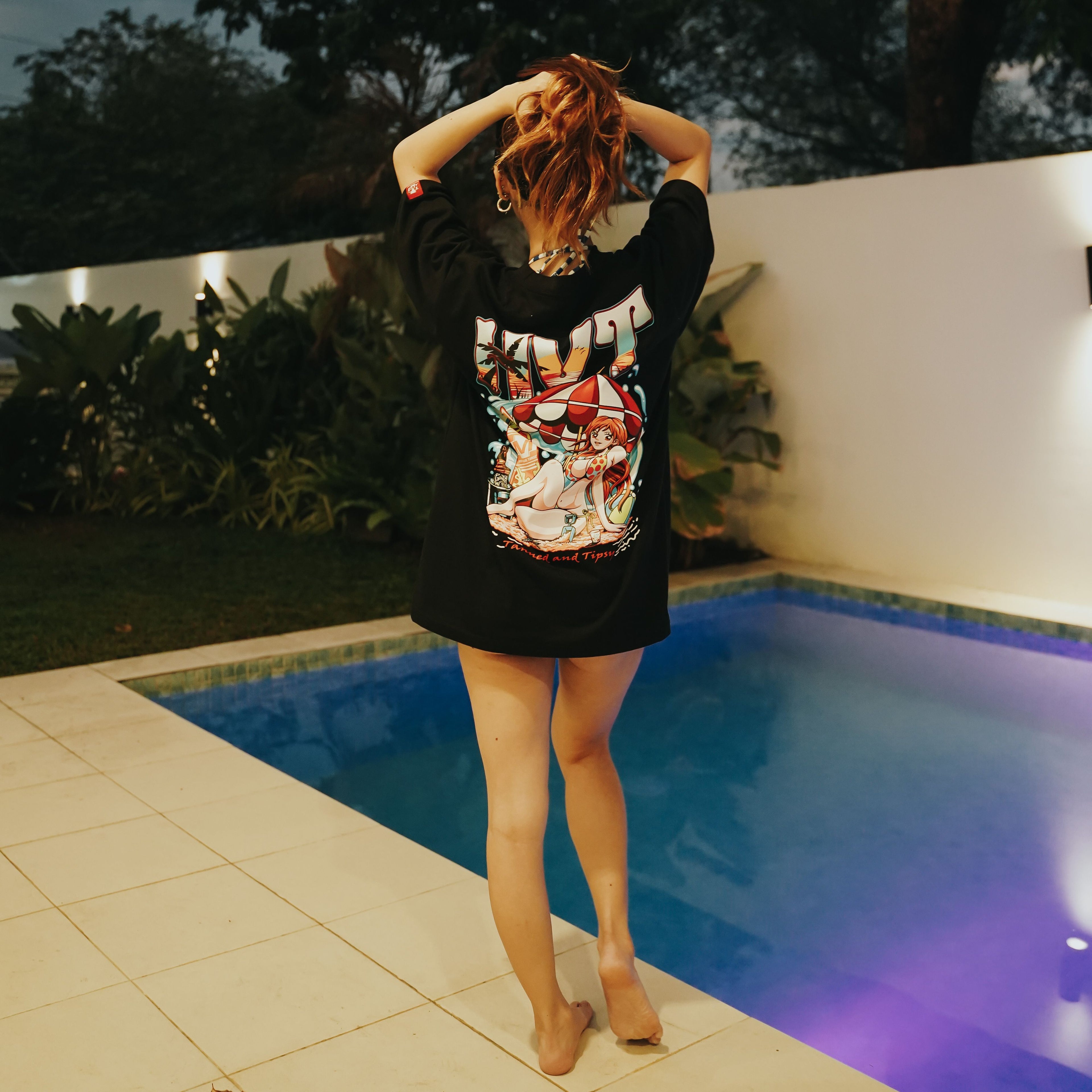 HIGH VALUE TARGET "HVT Tanned and Tipsy" BLACK CVC Cotton Unisex T-SHIRT