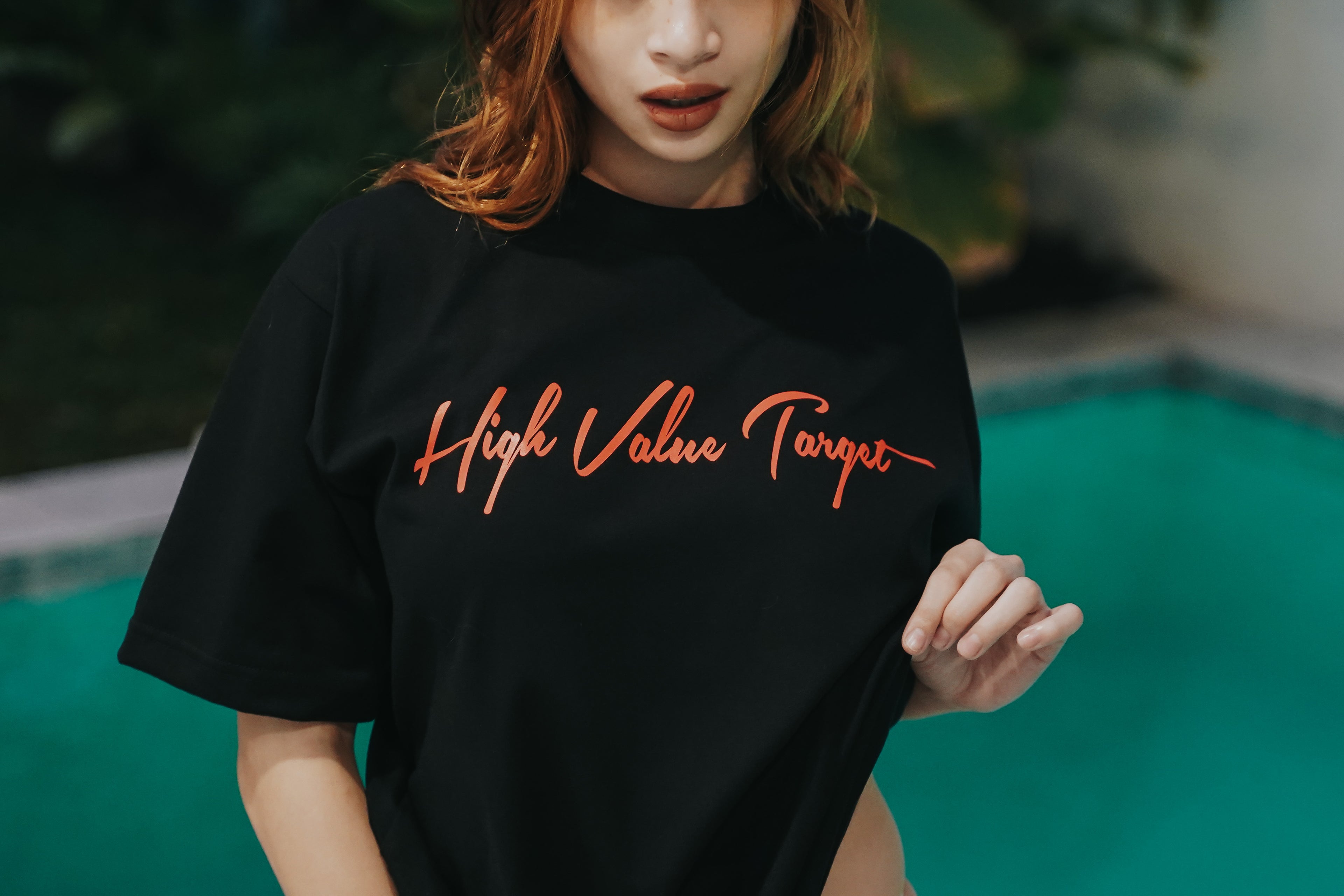 HIGH VALUE TARGET "HVT Tanned and Tipsy" BLACK CVC Cotton Unisex T-SHIRT