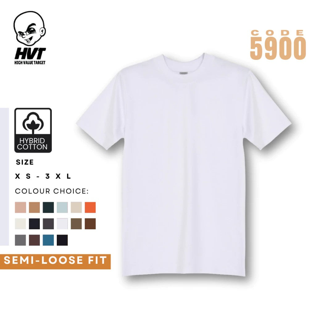 WHITE - HVT Premium Quality Oversized Plain Crewneck T-shirts - Unisex Heavy Hybrid Soft Cotton Shirts - Menswear and women Casual Tshirt