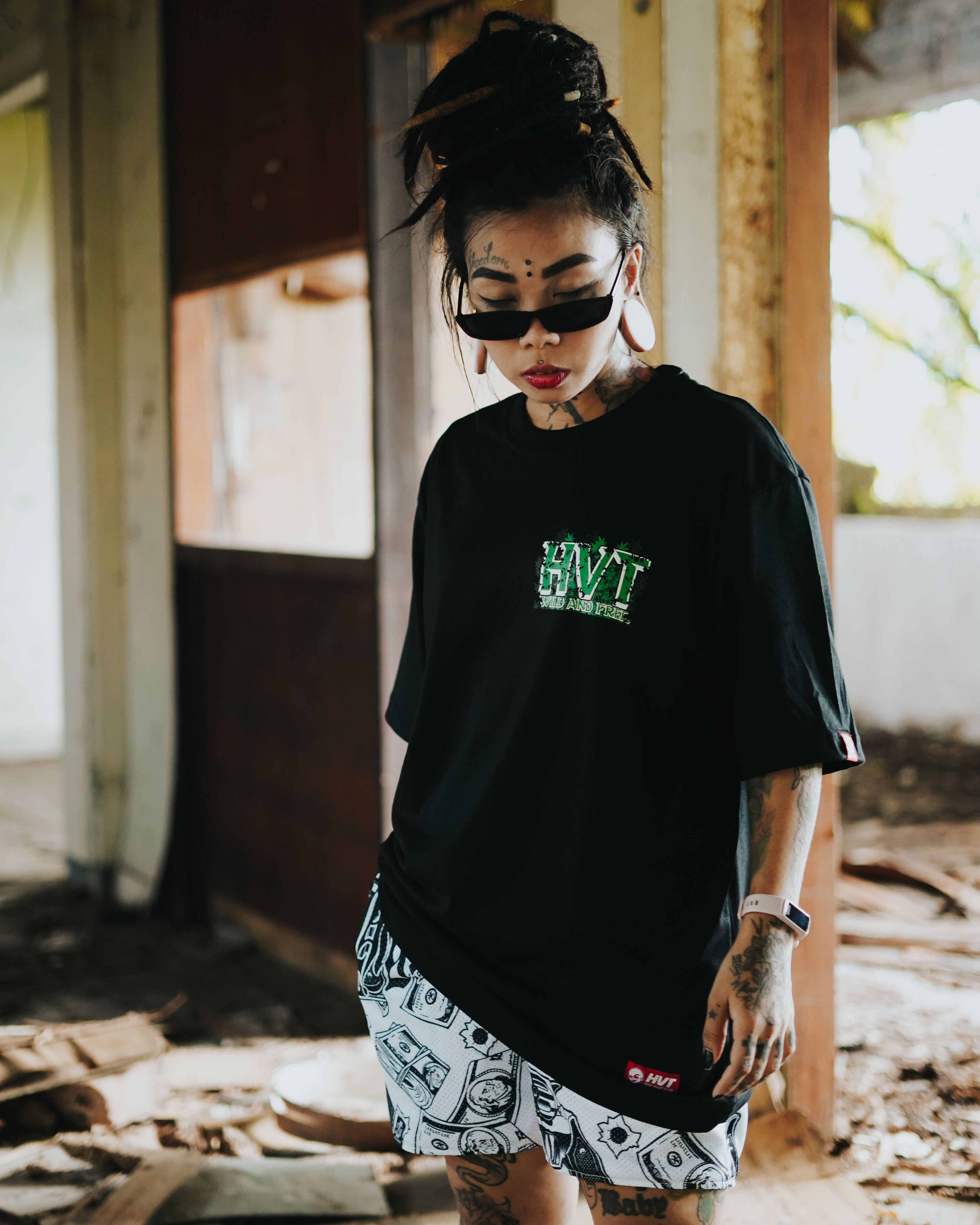 HIGH VALUE TARGET  "WILD AND FREE" (BLACK) 100% Cotton T-Shirt - SMALL to 2XL