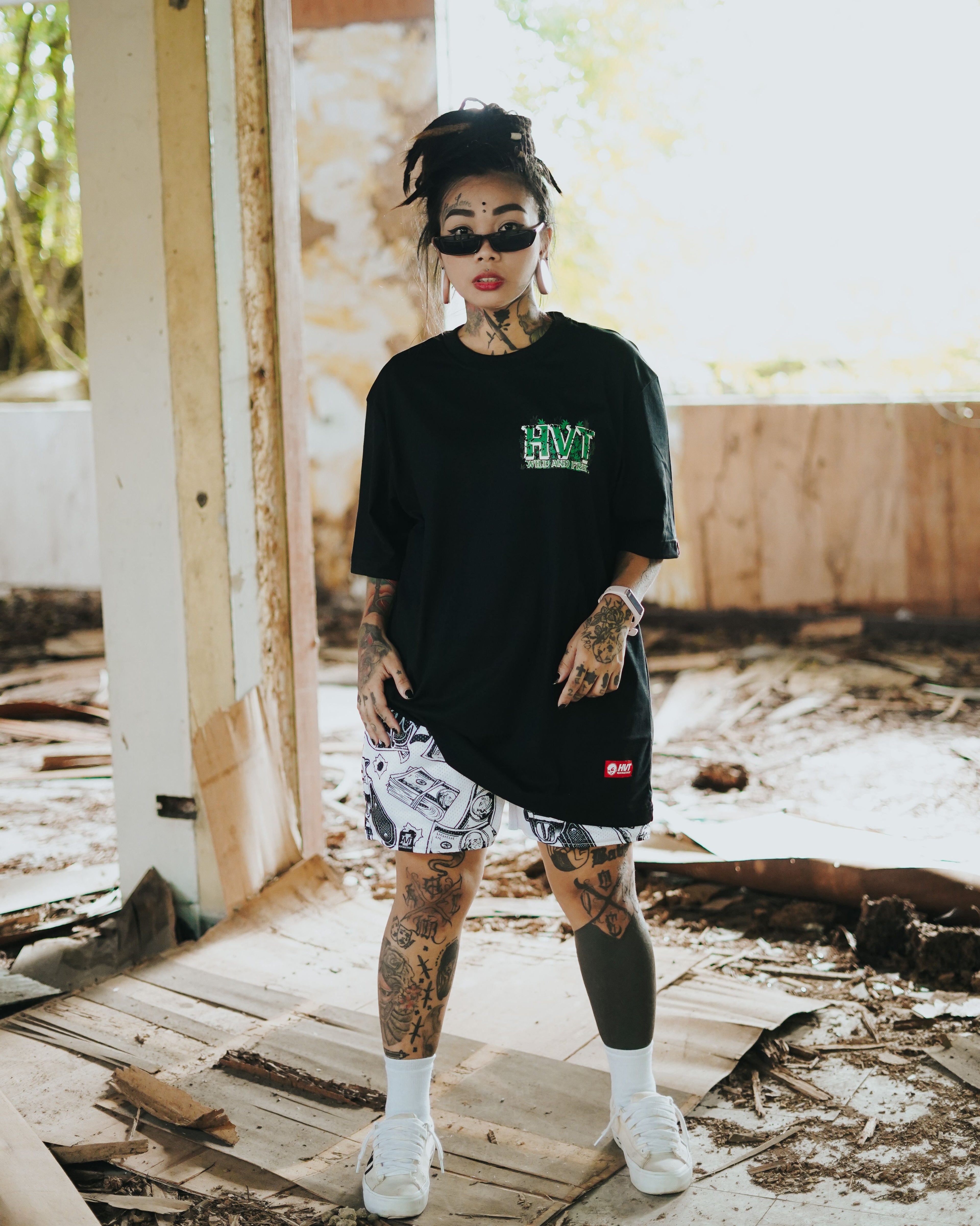 HIGH VALUE TARGET  "WILD AND FREE" (BLACK) 100% Cotton T-Shirt - SMALL to 2XL