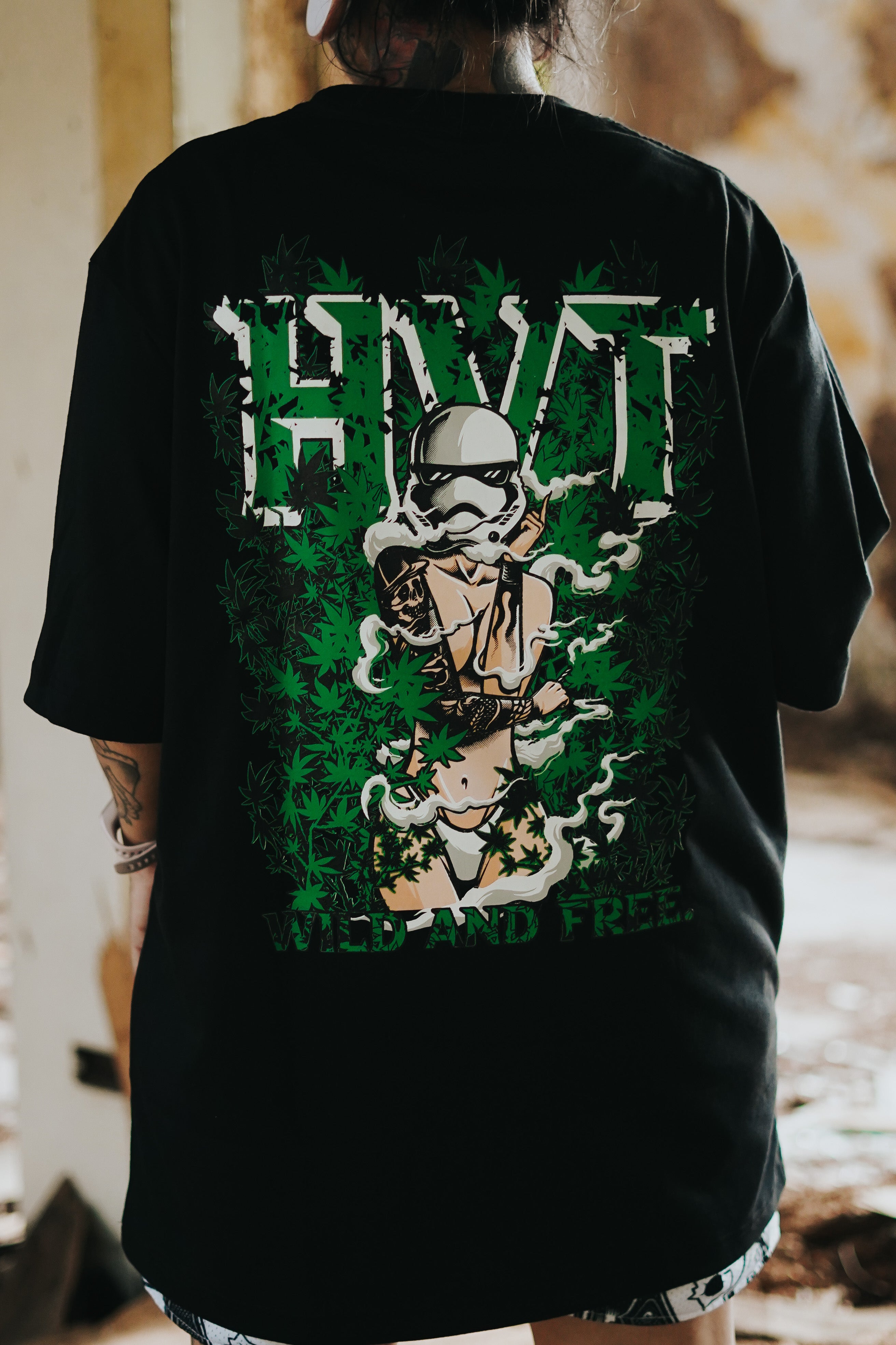 HIGH VALUE TARGET  "WILD AND FREE" (BLACK) 100% Cotton T-Shirt - SMALL to 2XL