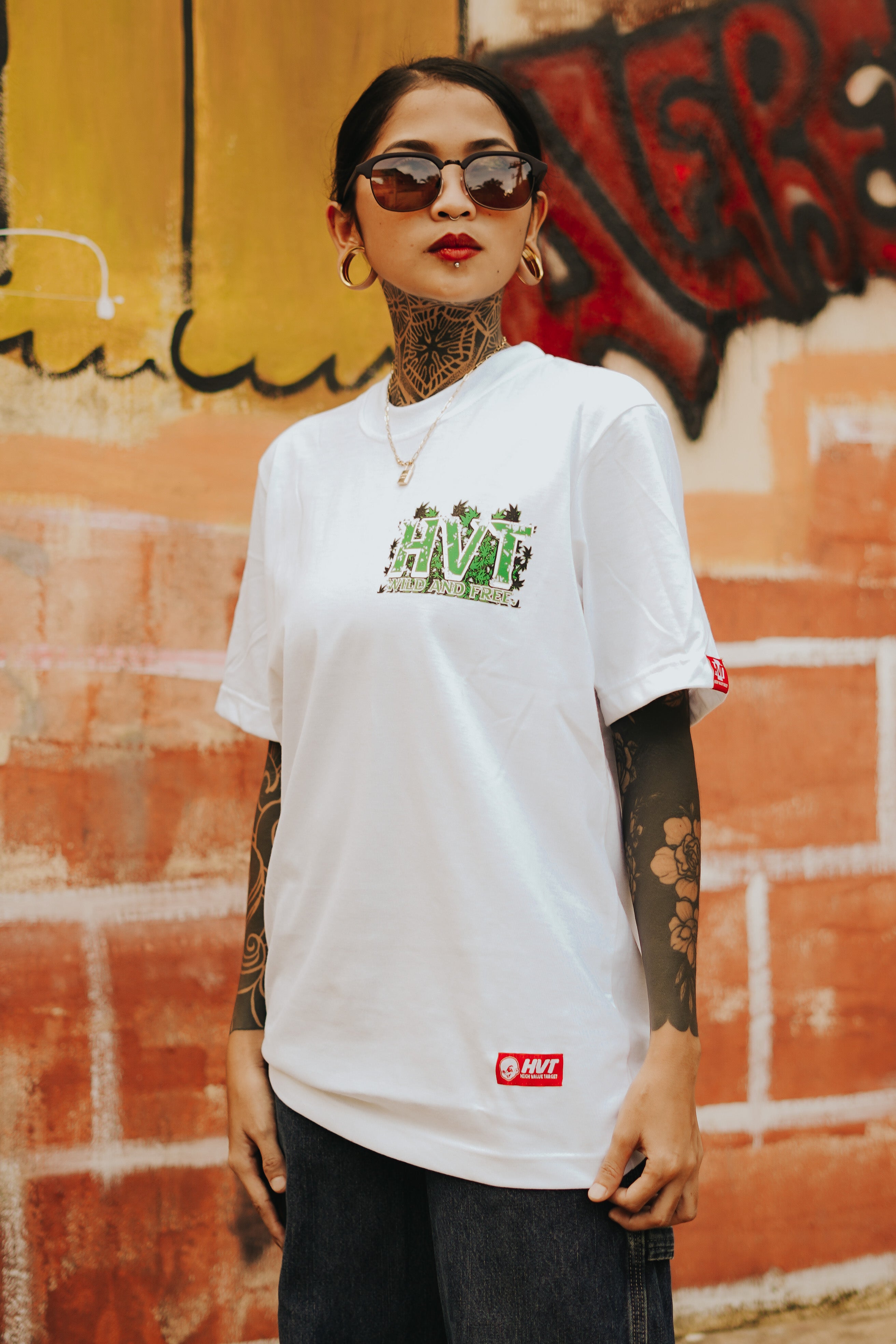 HIGH VALUE TARGET  "WILD AND FREE" (WHITE) 100% Cotton T-Shirt - SMALL to 5XL