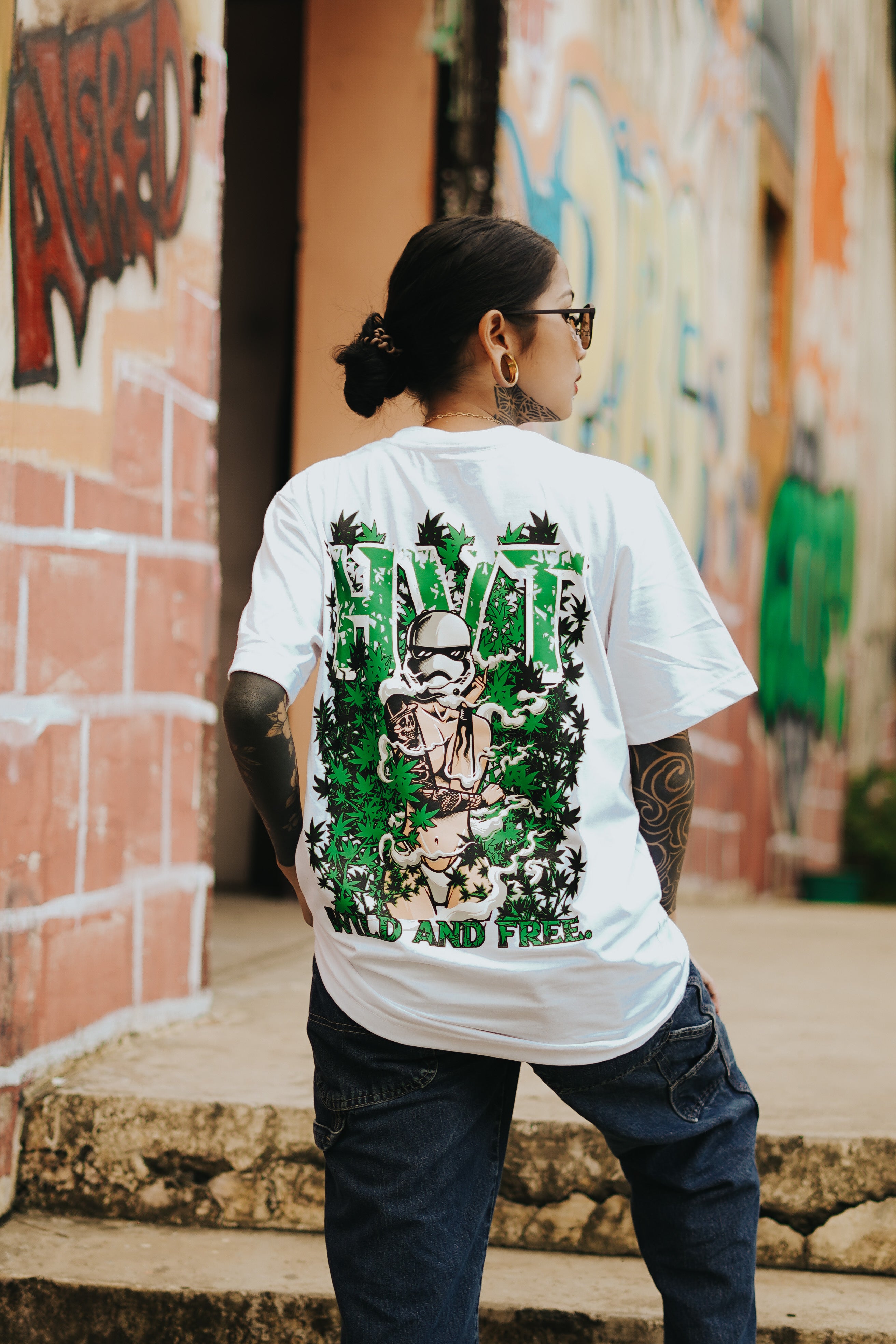 HIGH VALUE TARGET  "WILD AND FREE" (WHITE) 100% Cotton T-Shirt - SMALL to 5XL