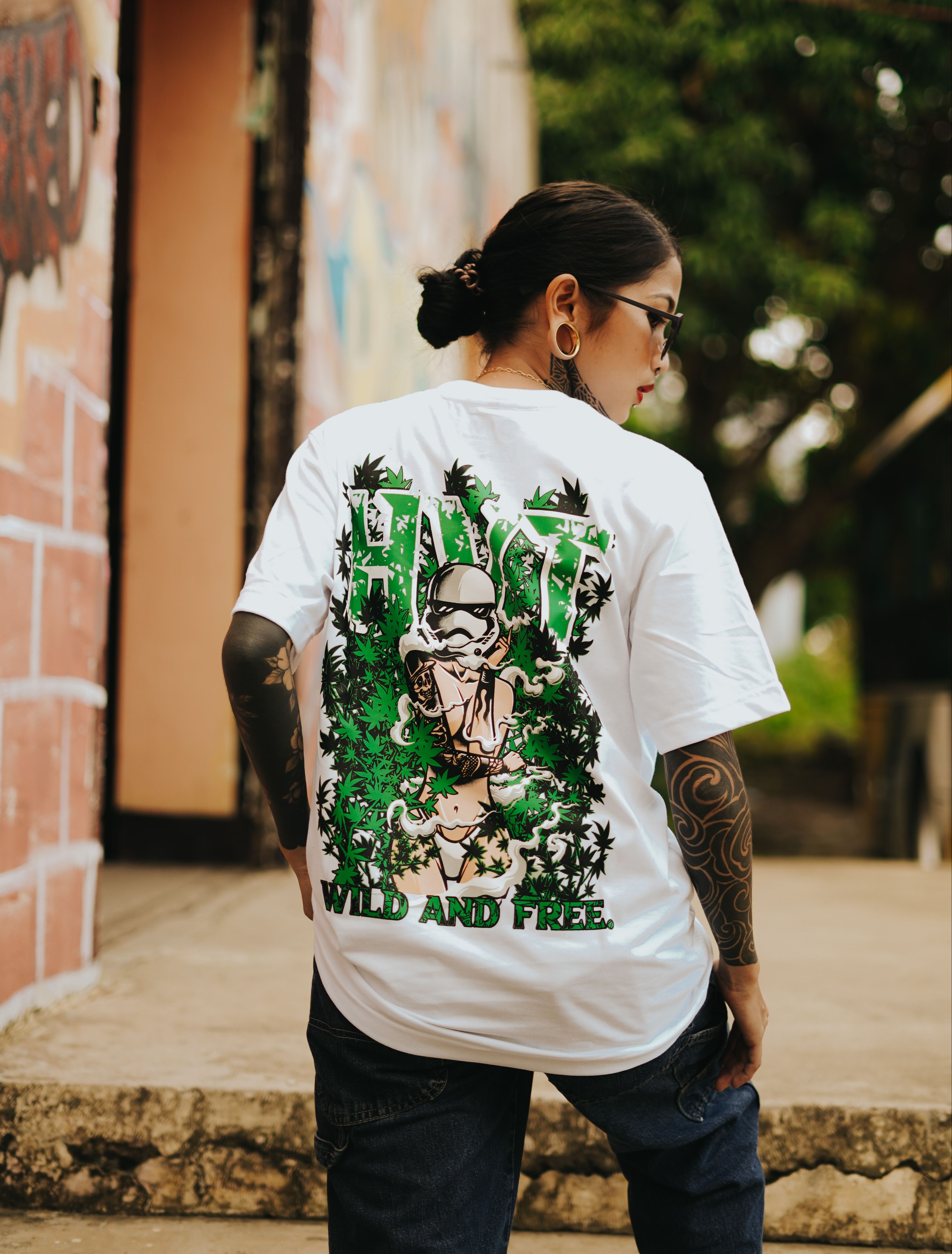 HIGH VALUE TARGET  "WILD AND FREE" (WHITE) 100% Cotton T-Shirt - SMALL to 5XL