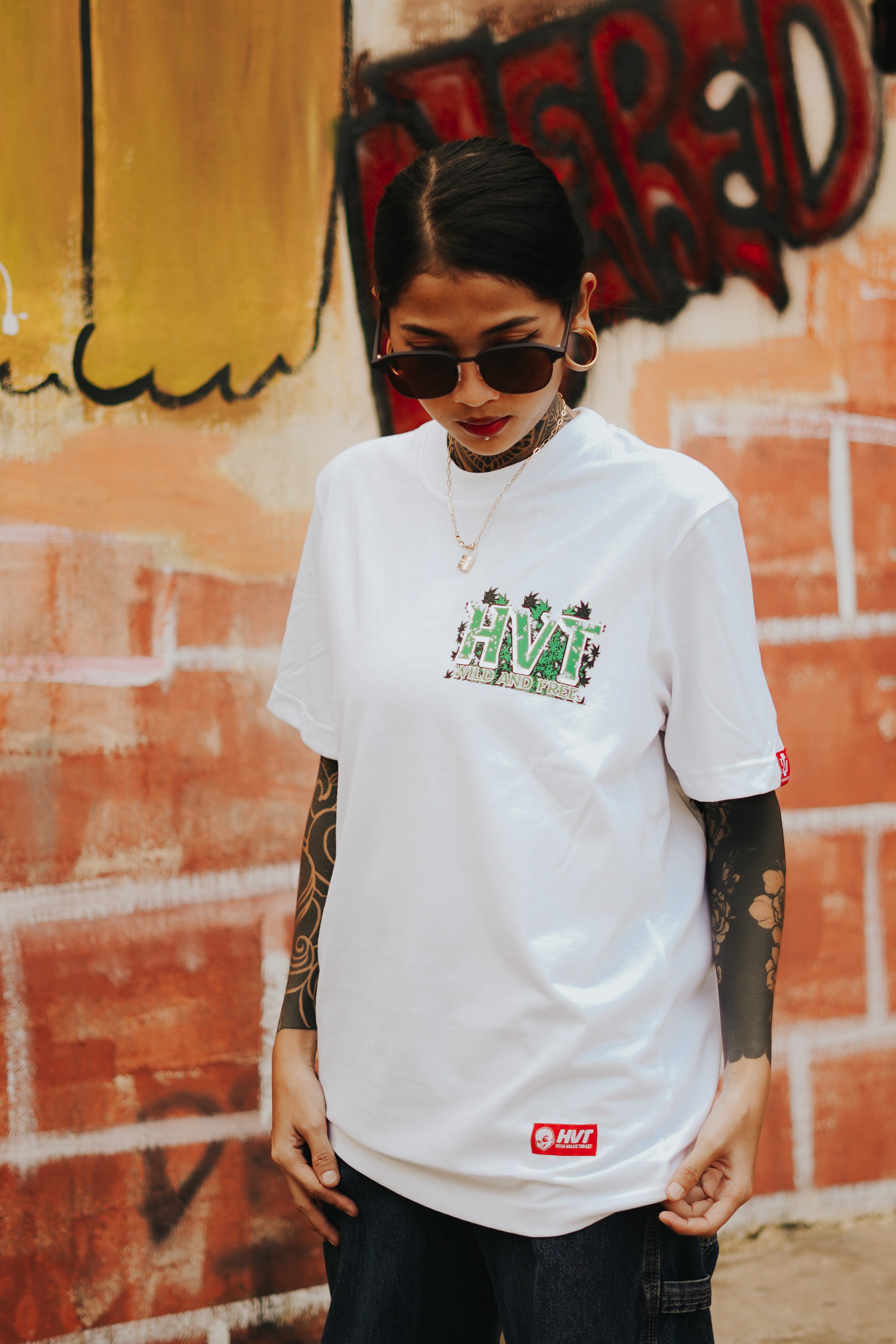 HIGH VALUE TARGET  "WILD AND FREE" (WHITE) 100% Cotton T-Shirt - SMALL to 5XL