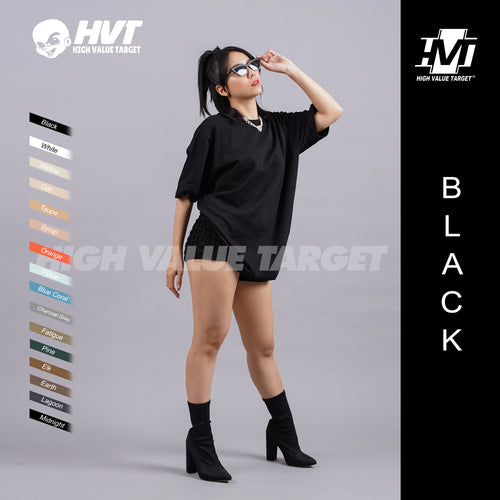 All Color Plain Tee - HVT Premium Quality Oversized Plain Crewneck T-shirts - Unisex Heavy Hybrid Soft Cotton Shirts - Menswear and women Casual Tshirt